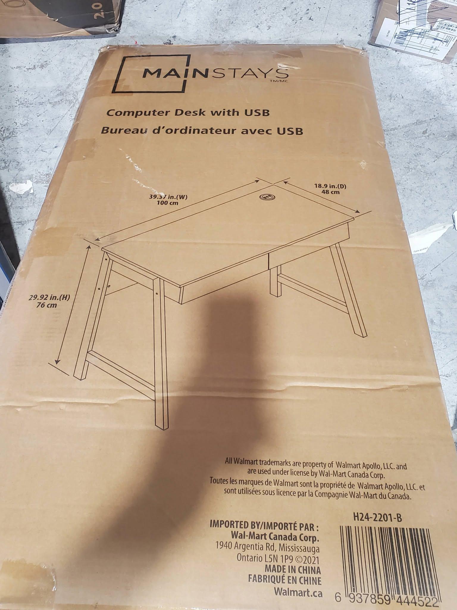 Computer Desk with USB Charger – 39.4" Study/Writing Table - photo 5