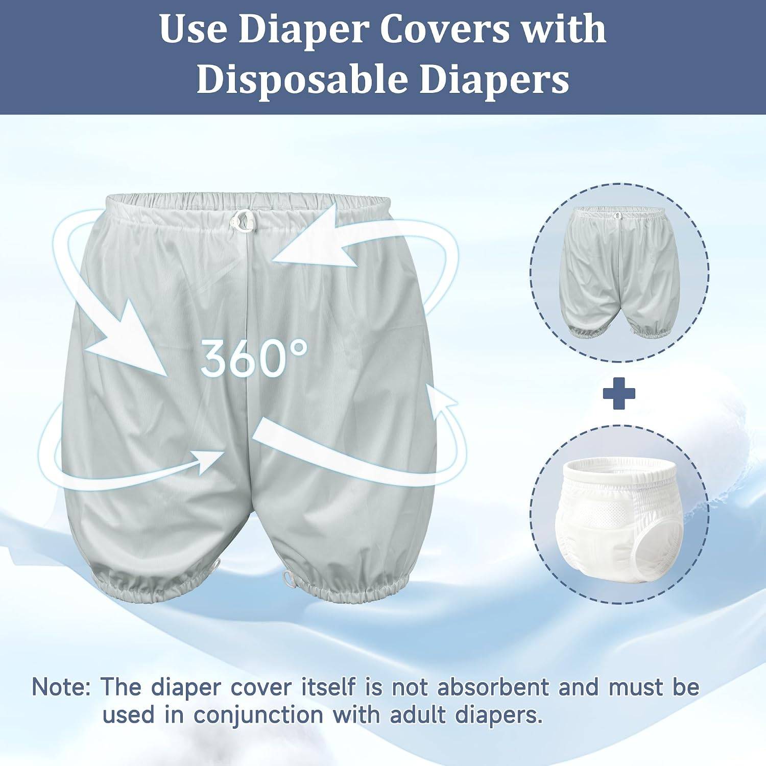 NEW~ Adult Incontinence Brief Cover – Washable – XL Gray - photo 5