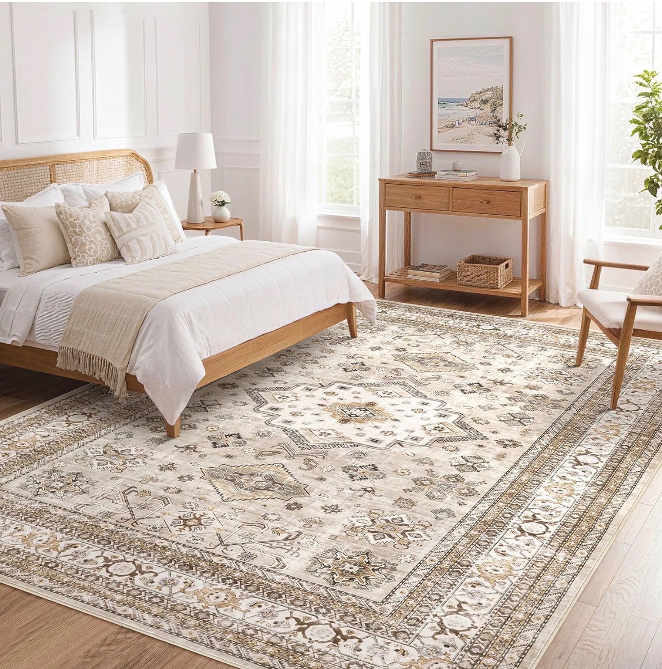 9x12' Area Rug Washable Soft Distressed Oriental Design - photo 5