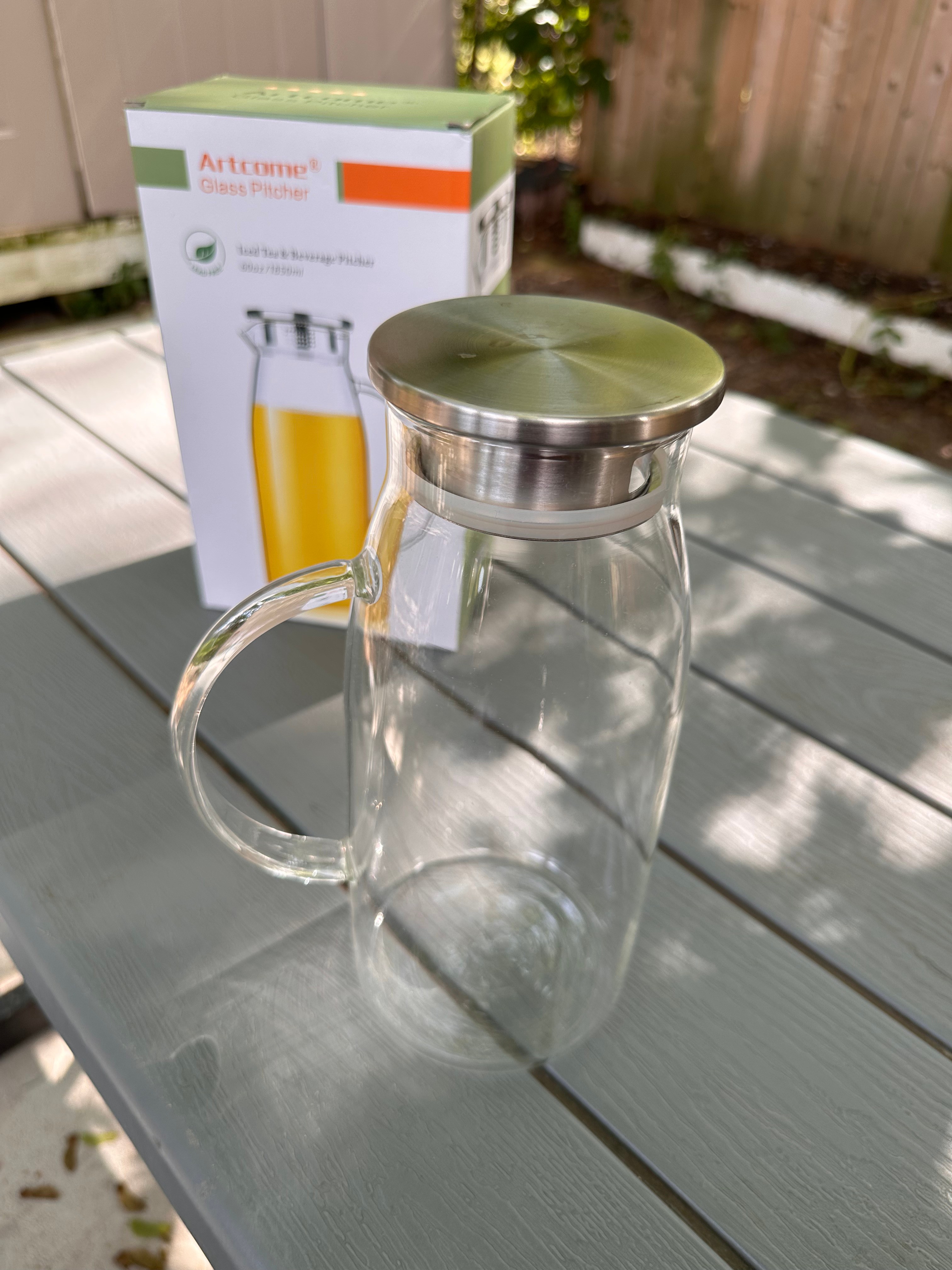 Like New • 60oz • Borosil Glass Pitcher • Stainless Steel Lid - photo 3