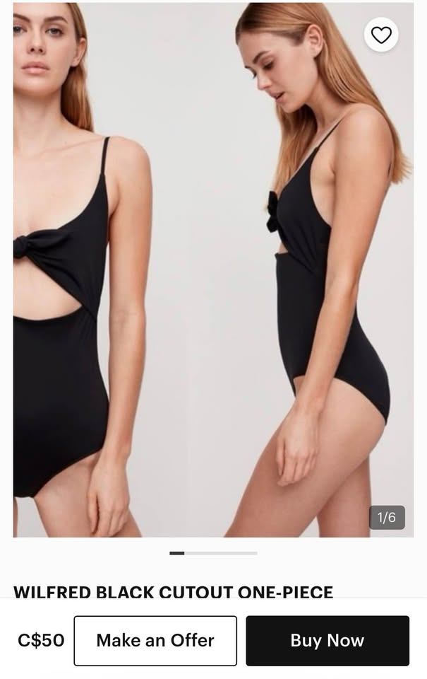 Wilfred Black Cutout One-Piece Swimsuit