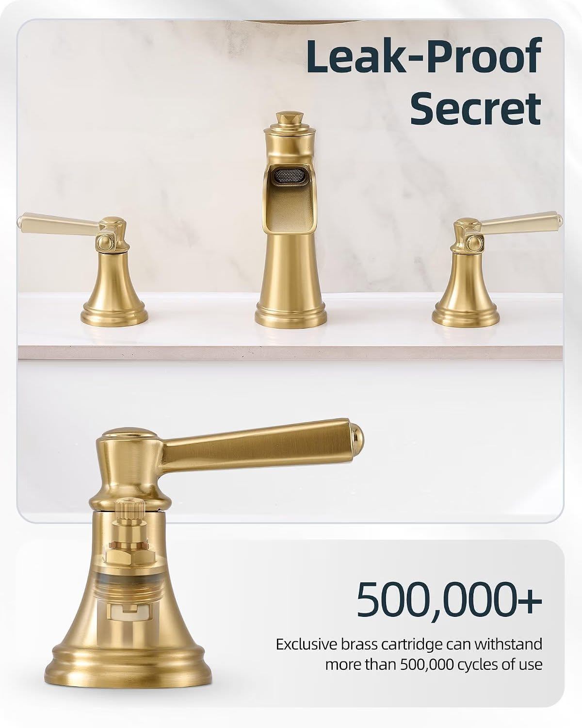 Brushed Gold Waterfall Bathroom Faucet - photo 4