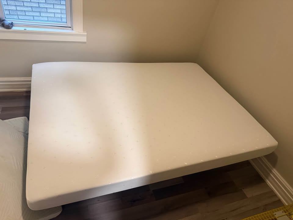 Metal Bedframe and Matress with Topper