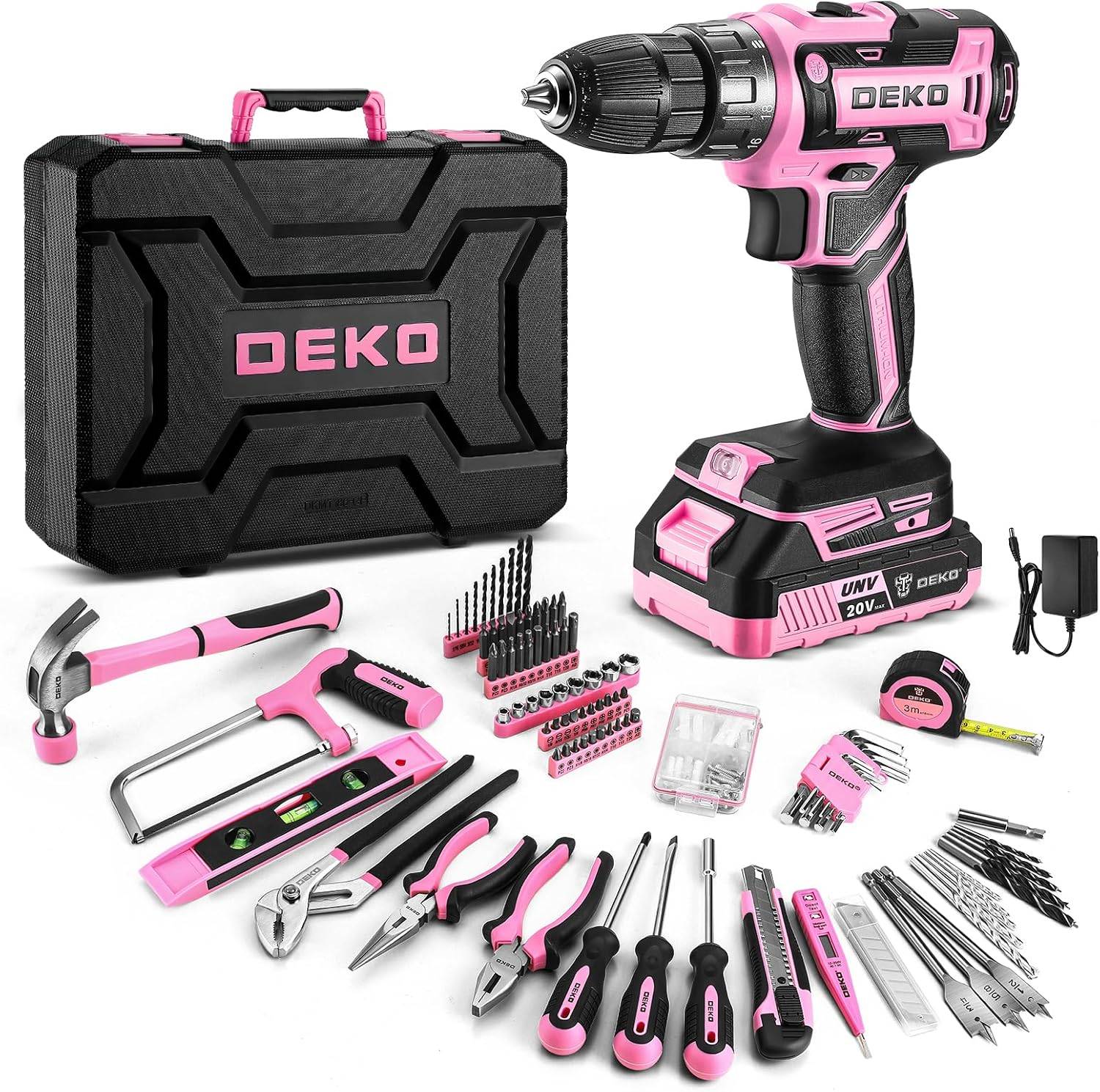 DEKO PRO 186pcs tool kit with 20V Cordless Drill and case *NEW* - photo 5