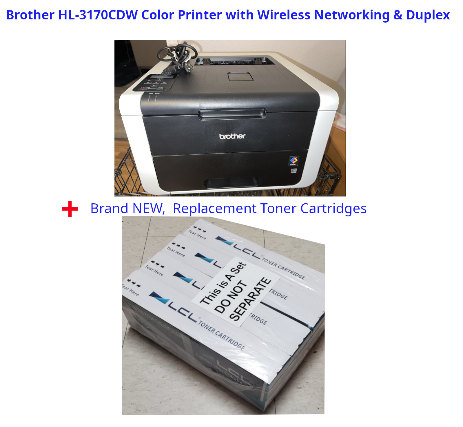 Brother HL-3170CDW Wireless Networking Color Duplex + NEW Toners