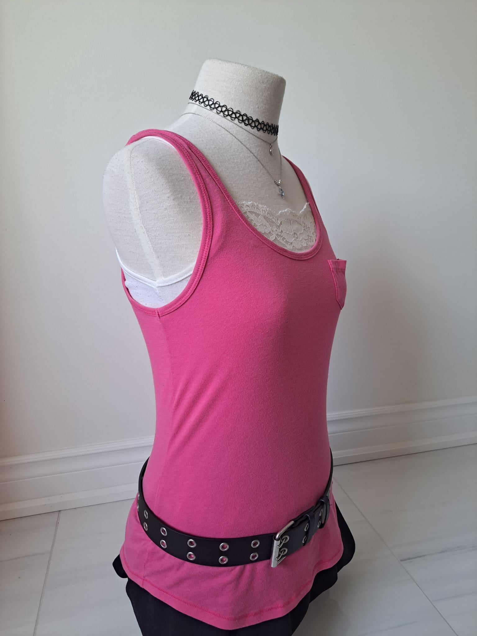 🩷 Hollister Y2K Pink Scoop Neck Tank Top - photo 2