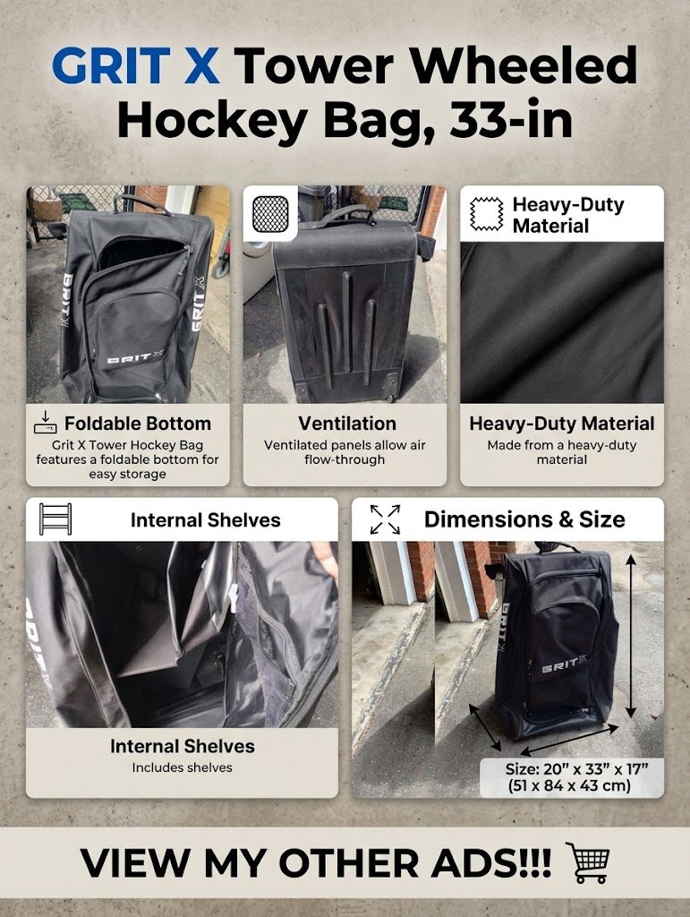 GRIT X Tower Wheeled Hockey Bag
