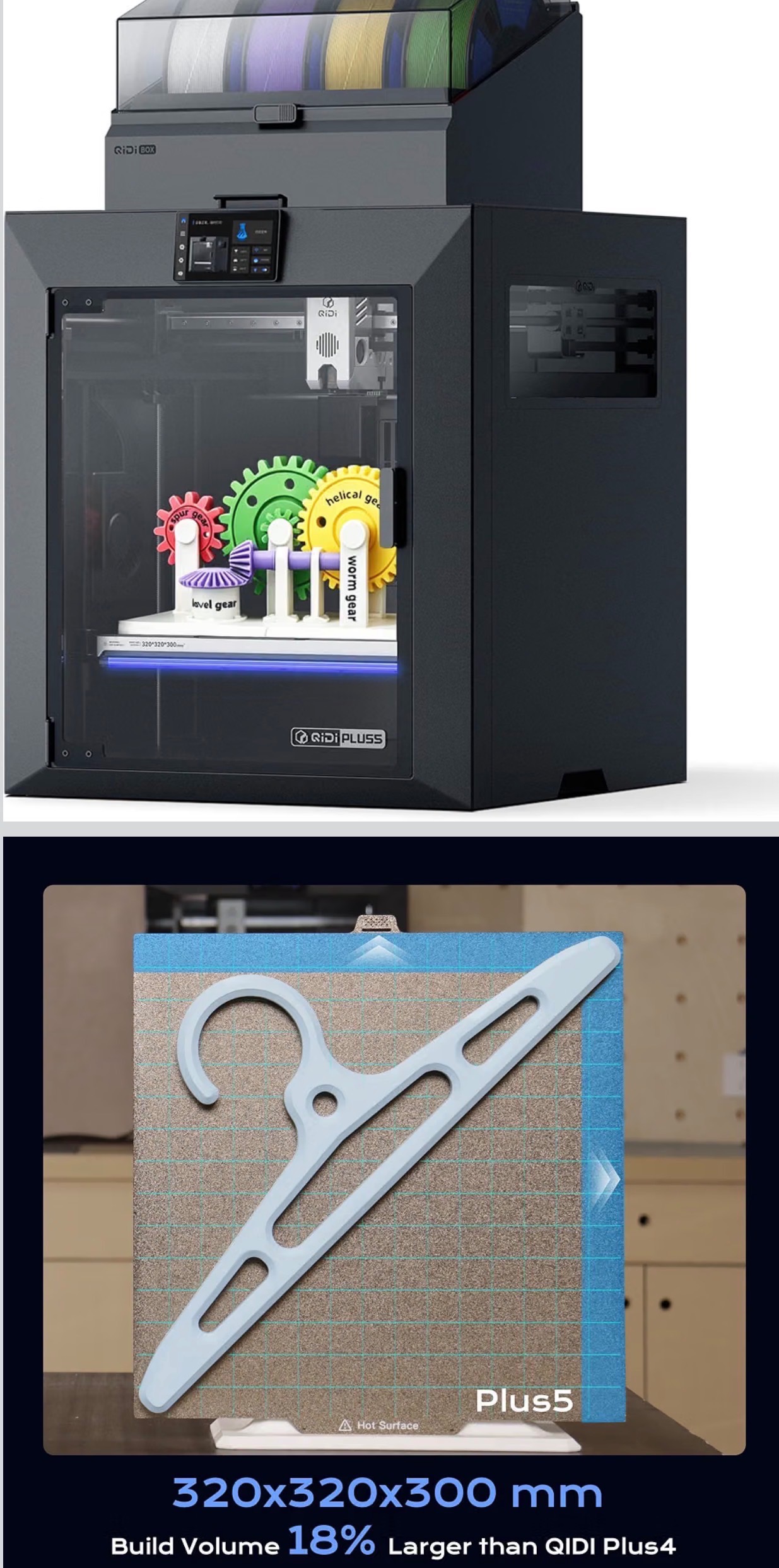 Plus5 Combo Multi-Color 3D Printer max 600mm/s Speed auto-level