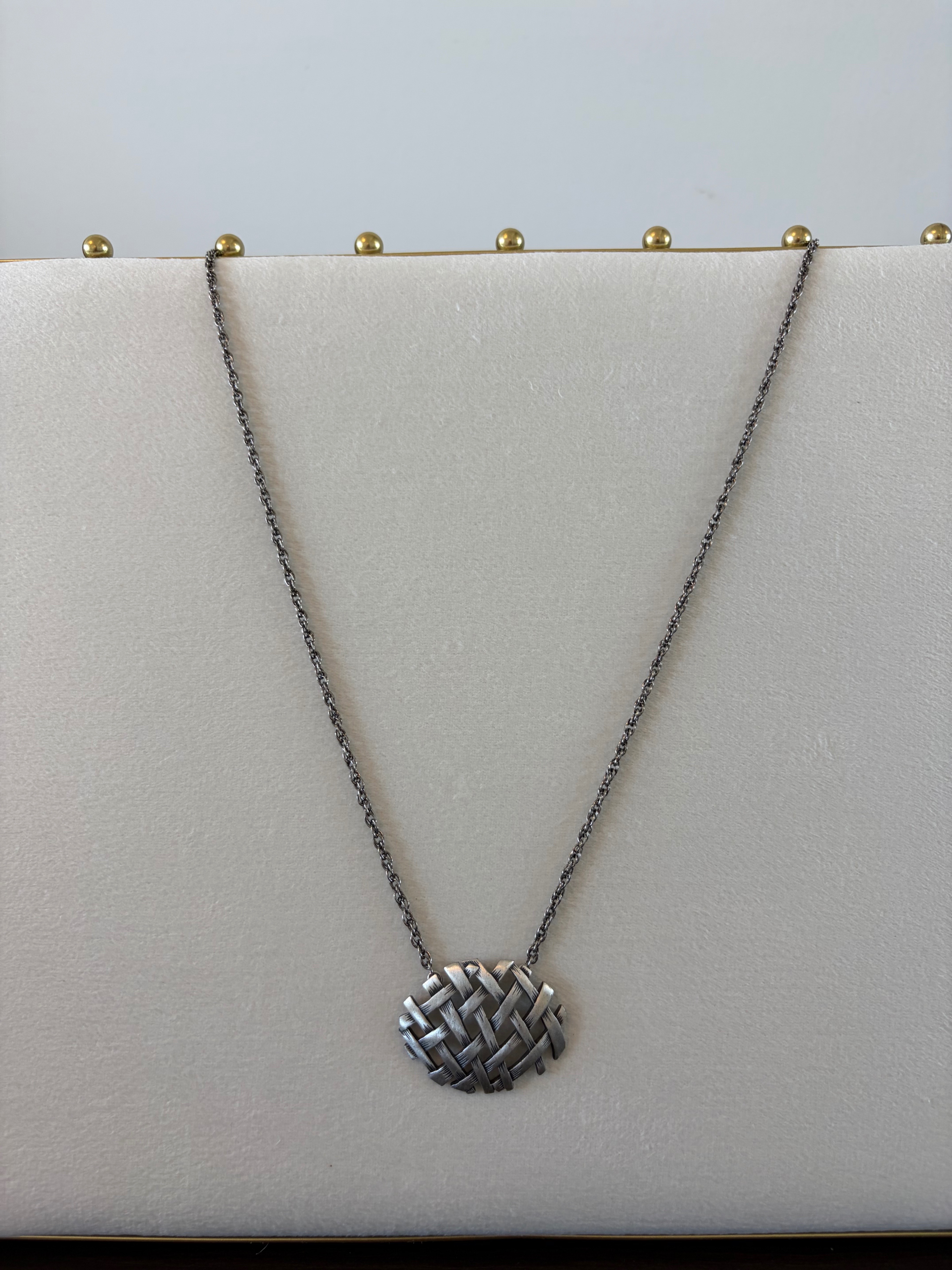 Citation Silver-Tone Pendant Necklace 24"