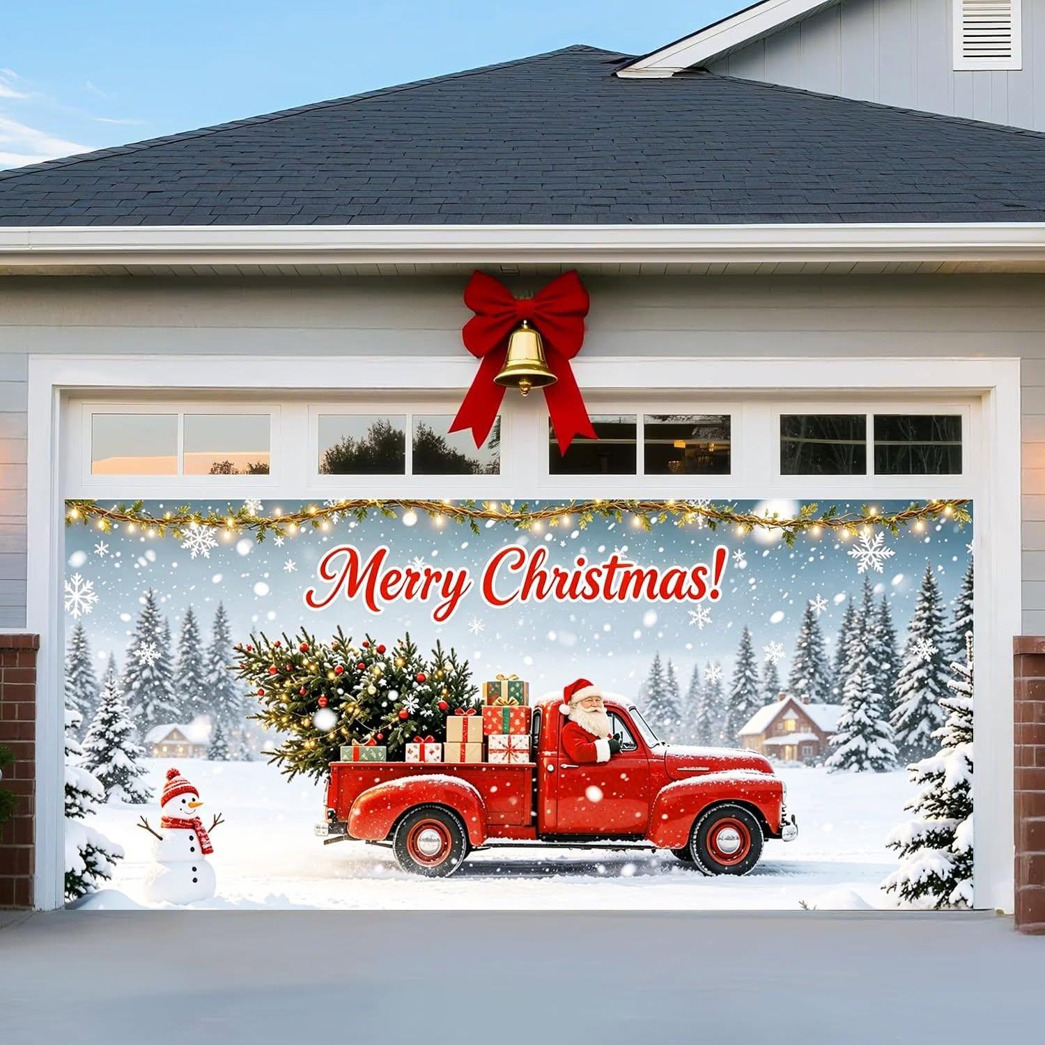 Christmas Garage Door Cover Decoration Banner 7 x 16 ft
