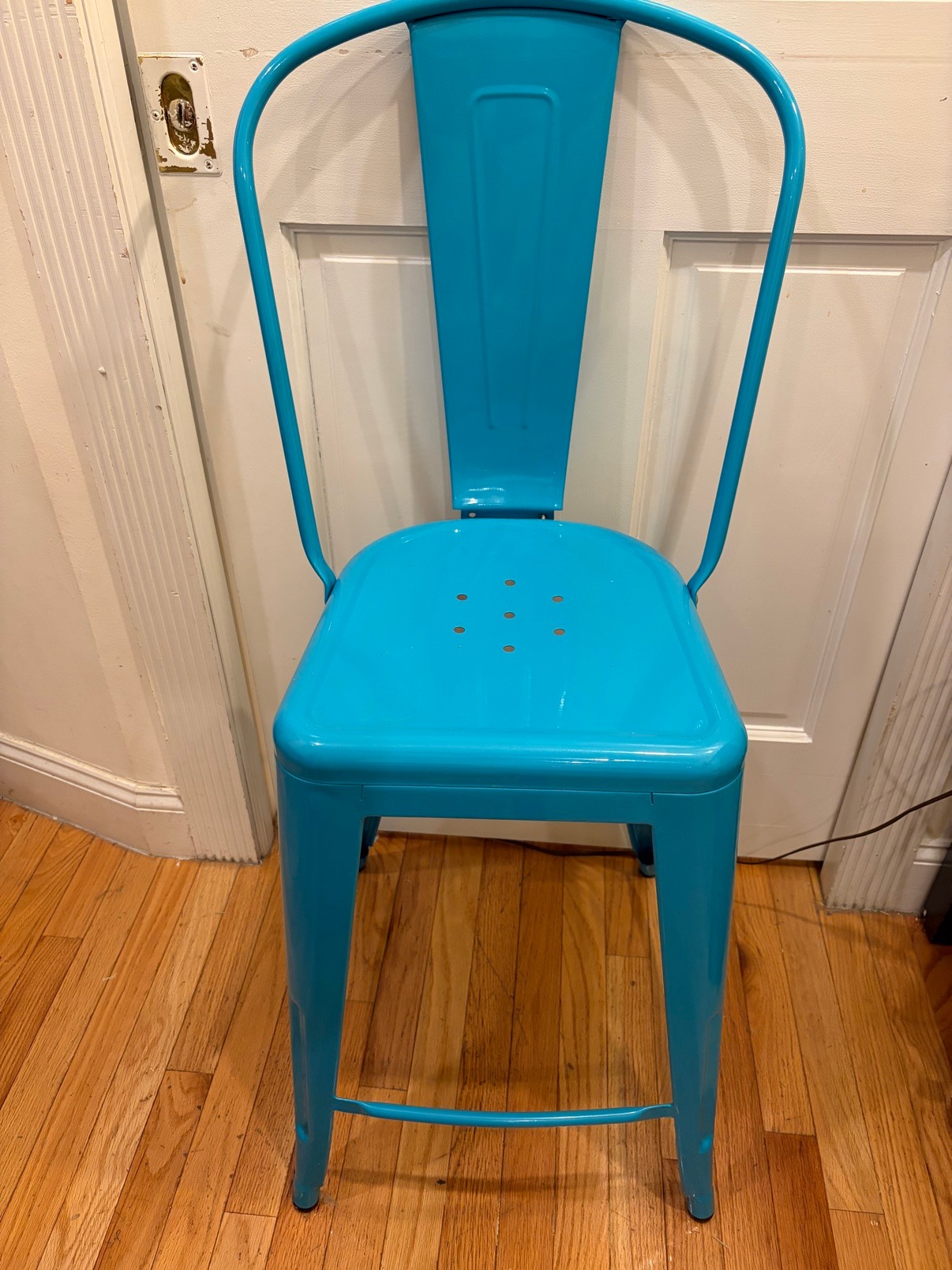 Turquoise Metal Industrial Bistro Chair