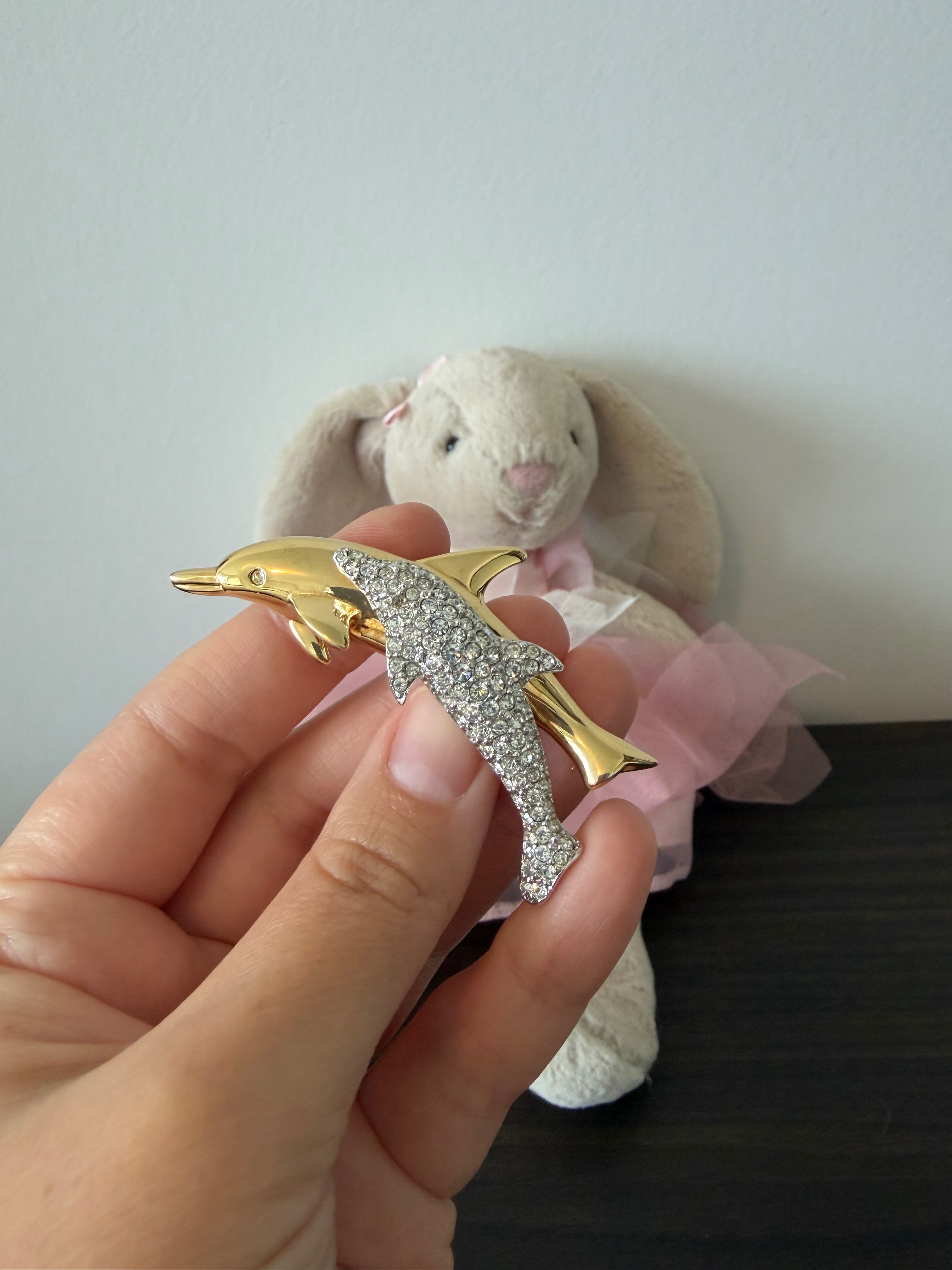 Vintage Swarovski SCS Dolphins Brooch - photo 3