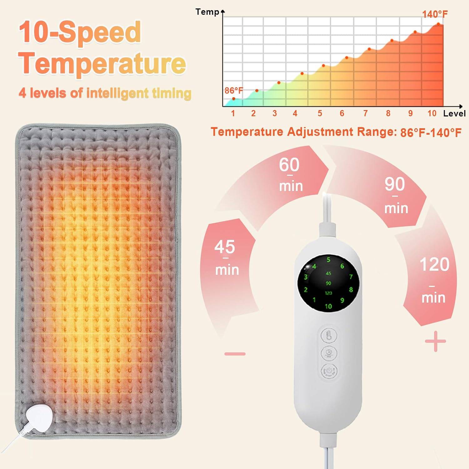 Large Electric Heating Pad  (Grey) - photo 2