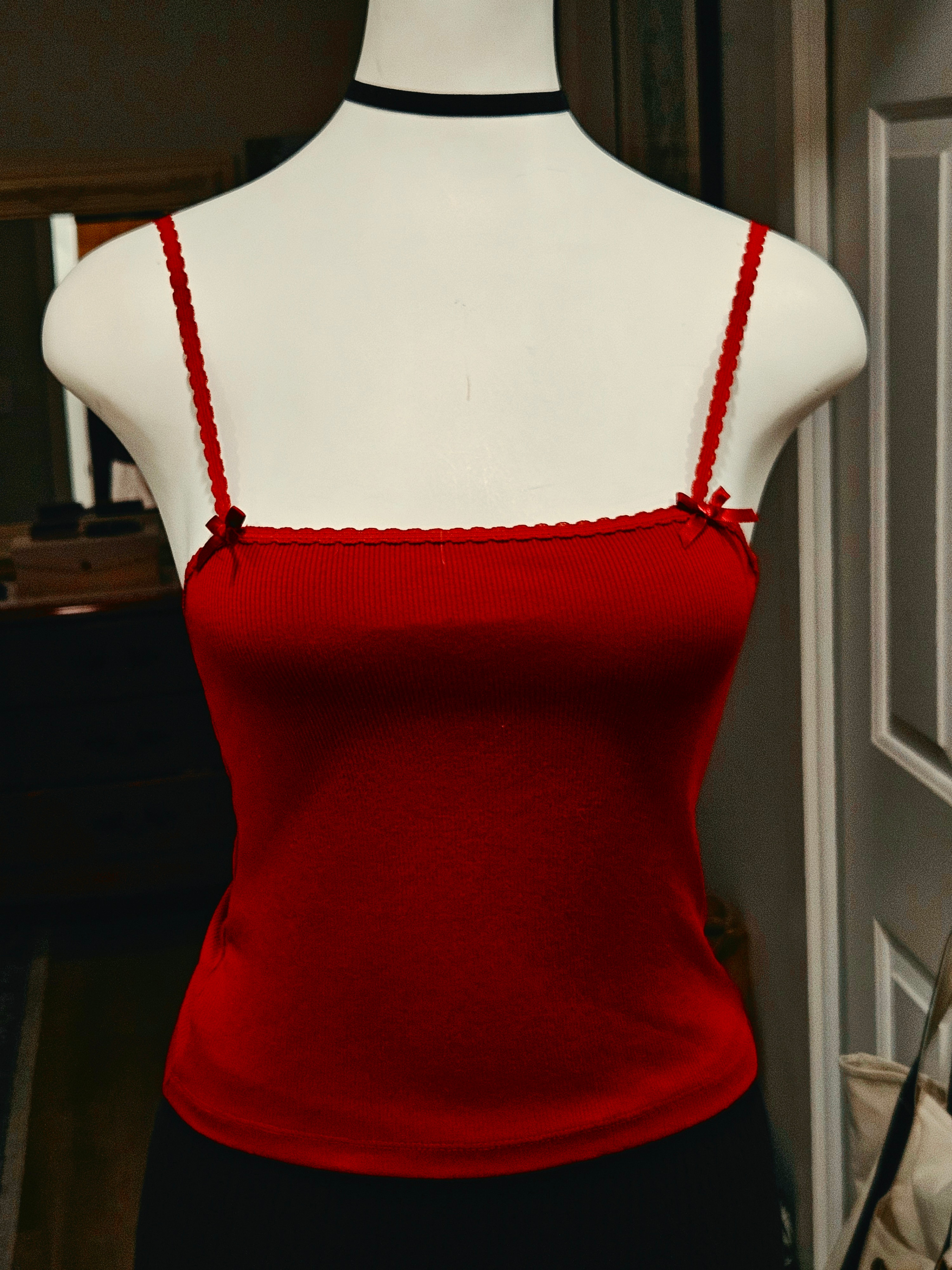cherry red bow tank