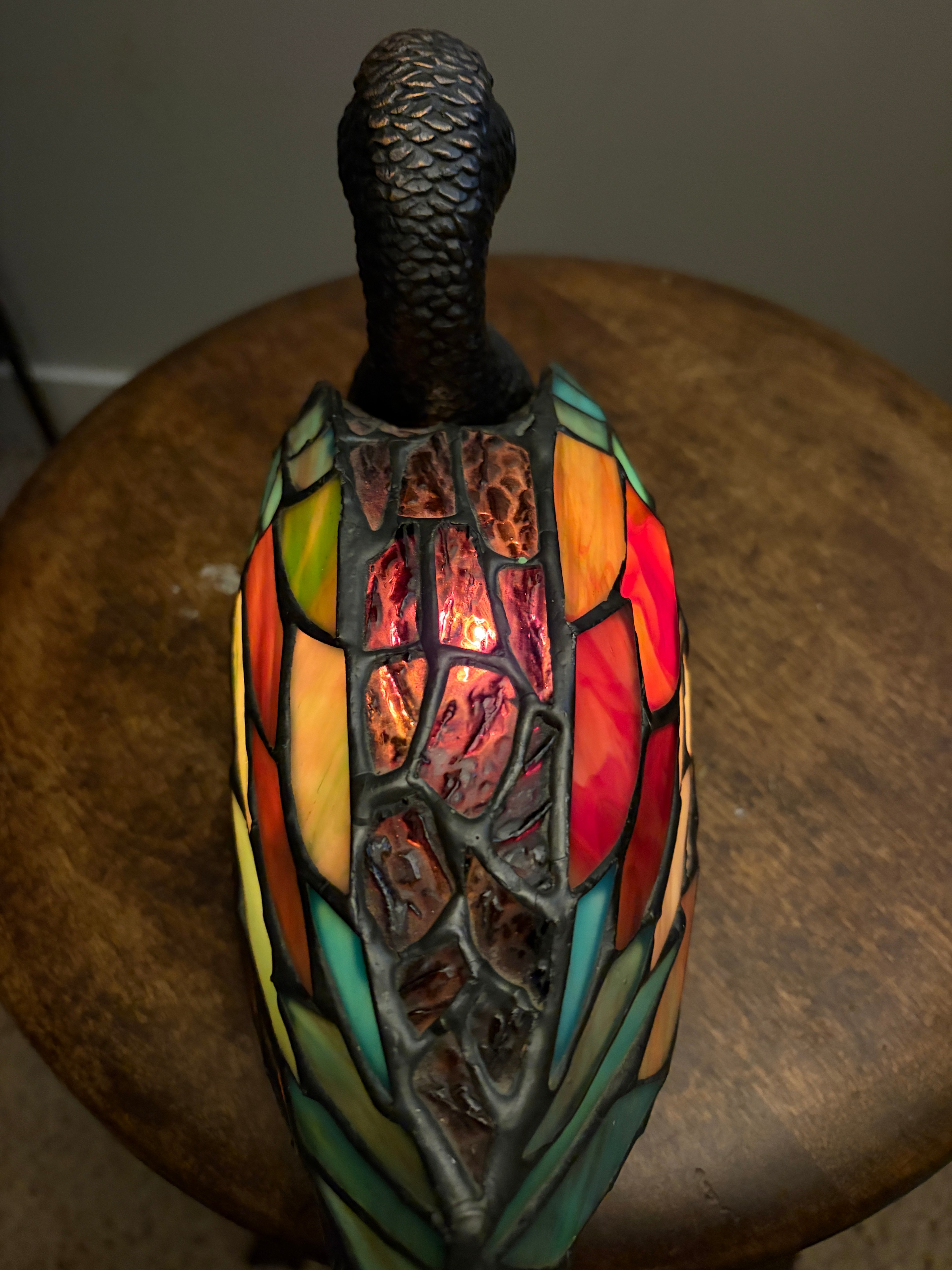 Vintage Tiffany-Style Stained Glass Duck Accent Lamp - photo 3