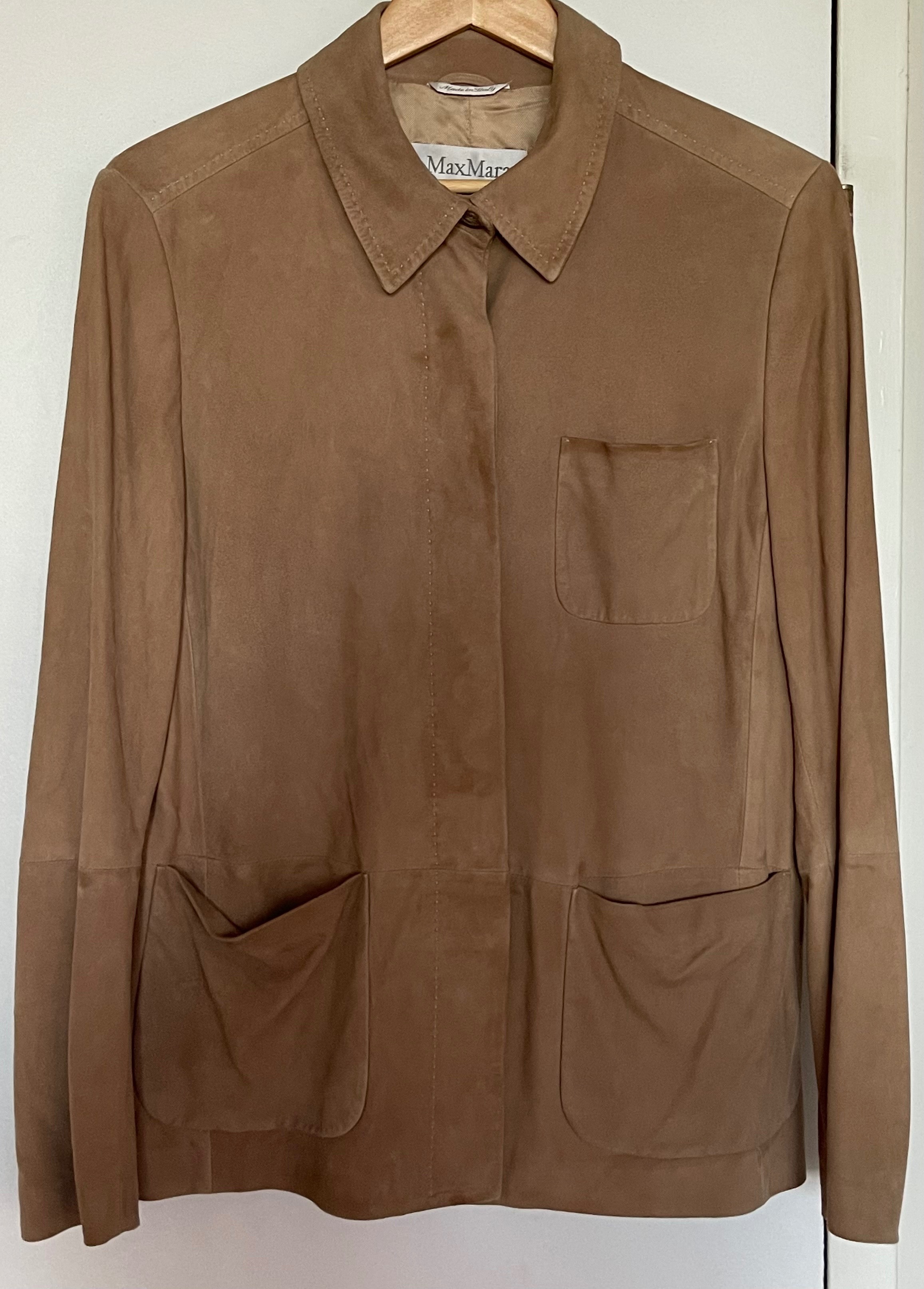 Vintage Max Mara Italian Suede Leather Jacket - Size 12 - photo 2