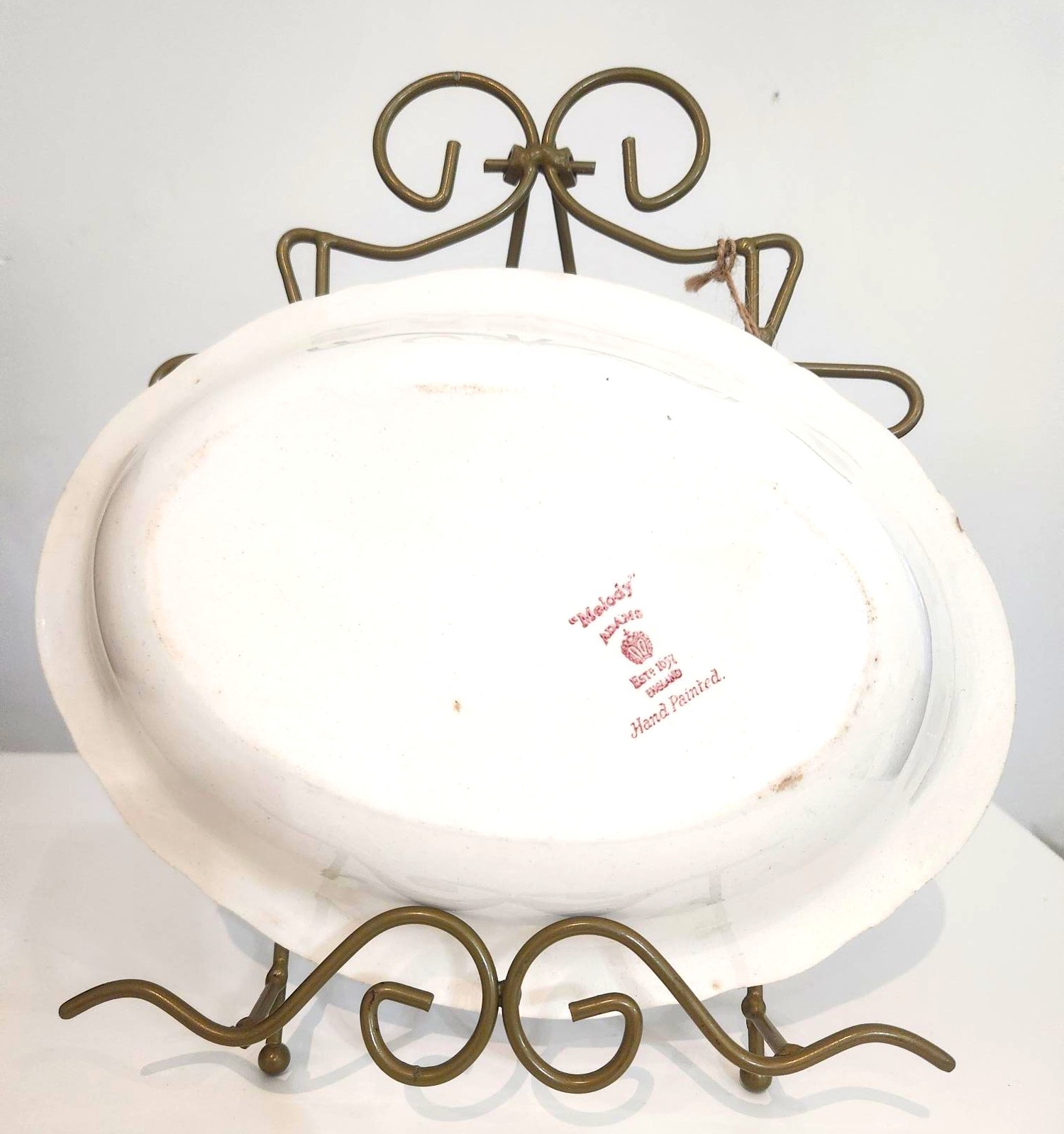 Antique Hand-Painted Floral Serving Bowl, "Melody" Pattern - photo 3