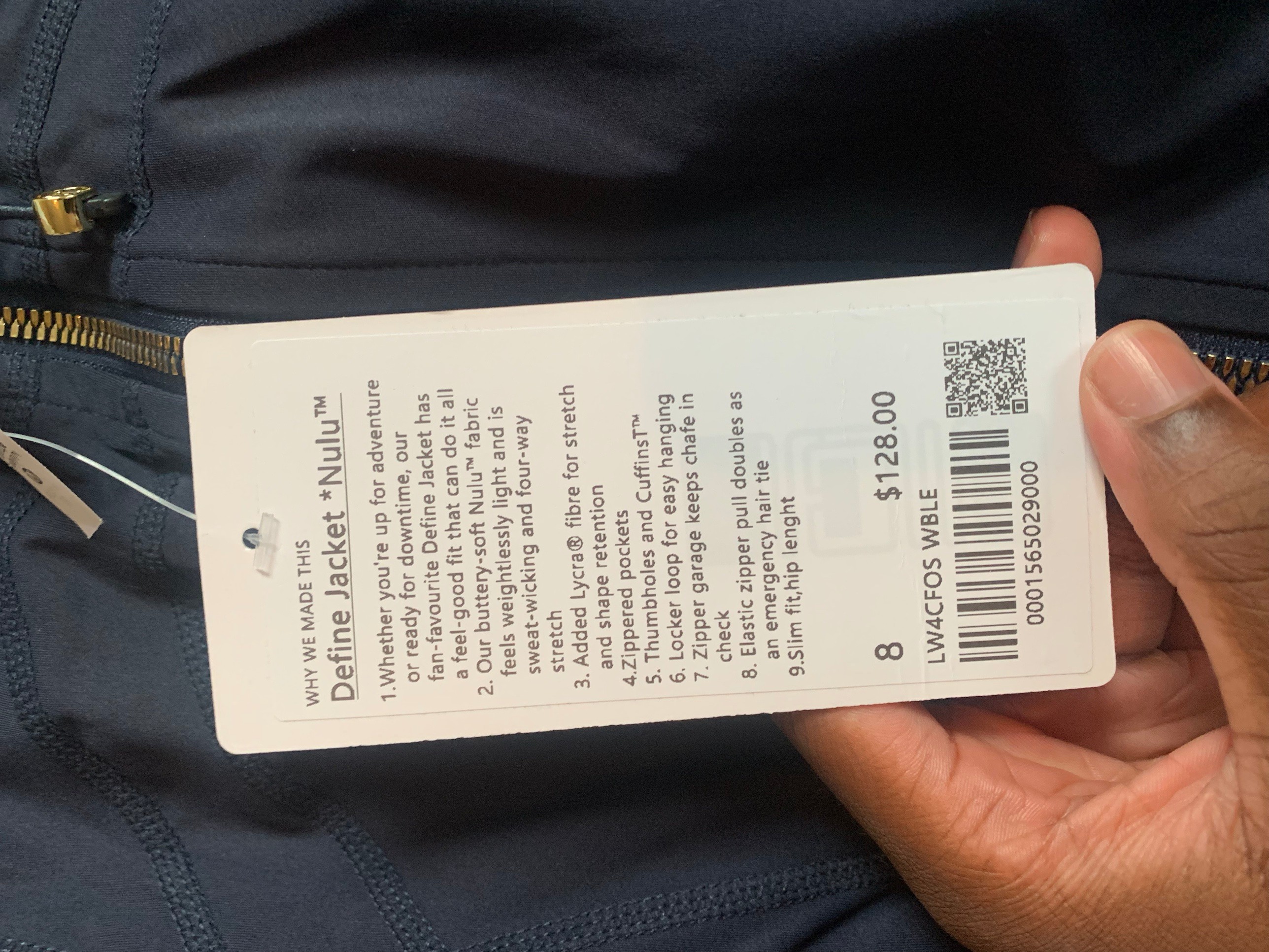 lululemon Define Jacket Nulu Size 8 Navy — NWT, Sealed - photo 4
