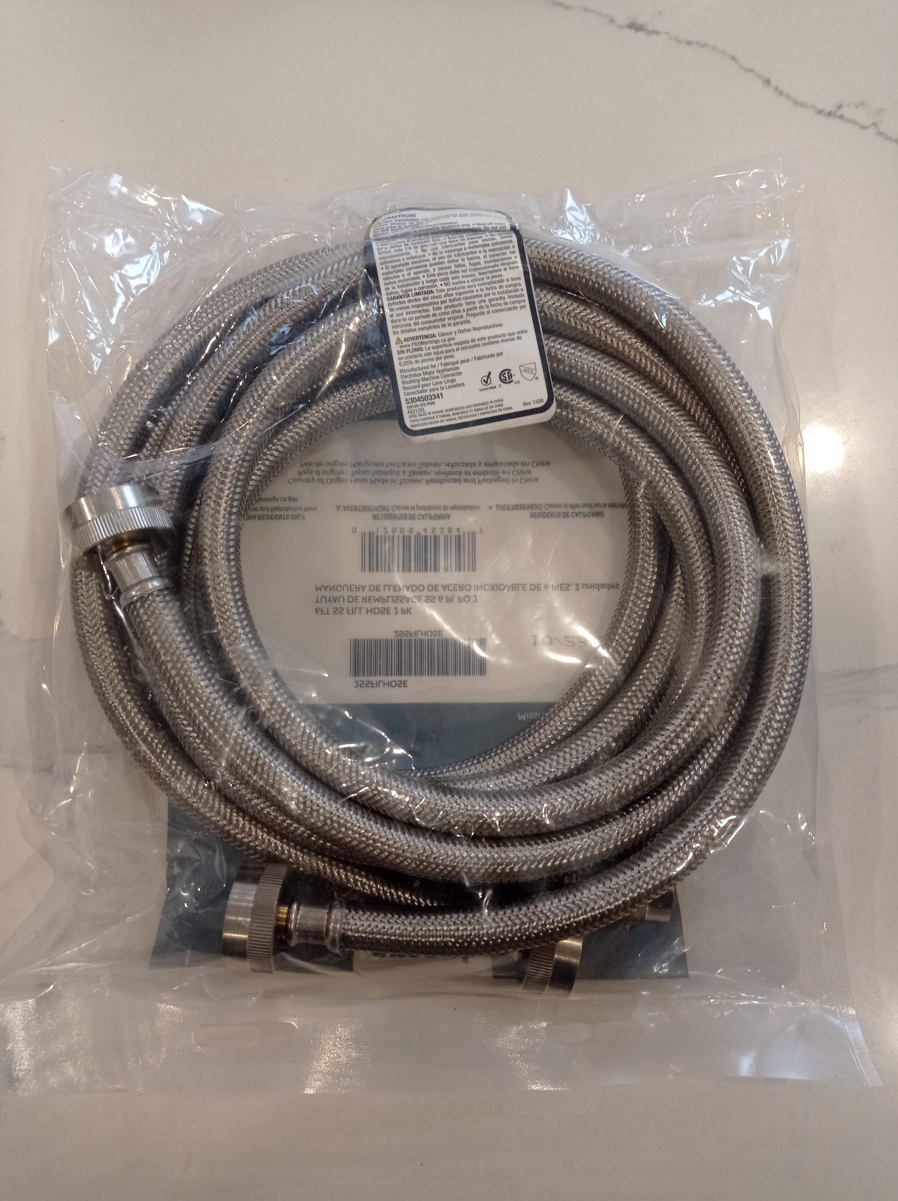 New Supco Stainless Steel Washer Inlet Hoses 2pc (6ft each) - photo 5