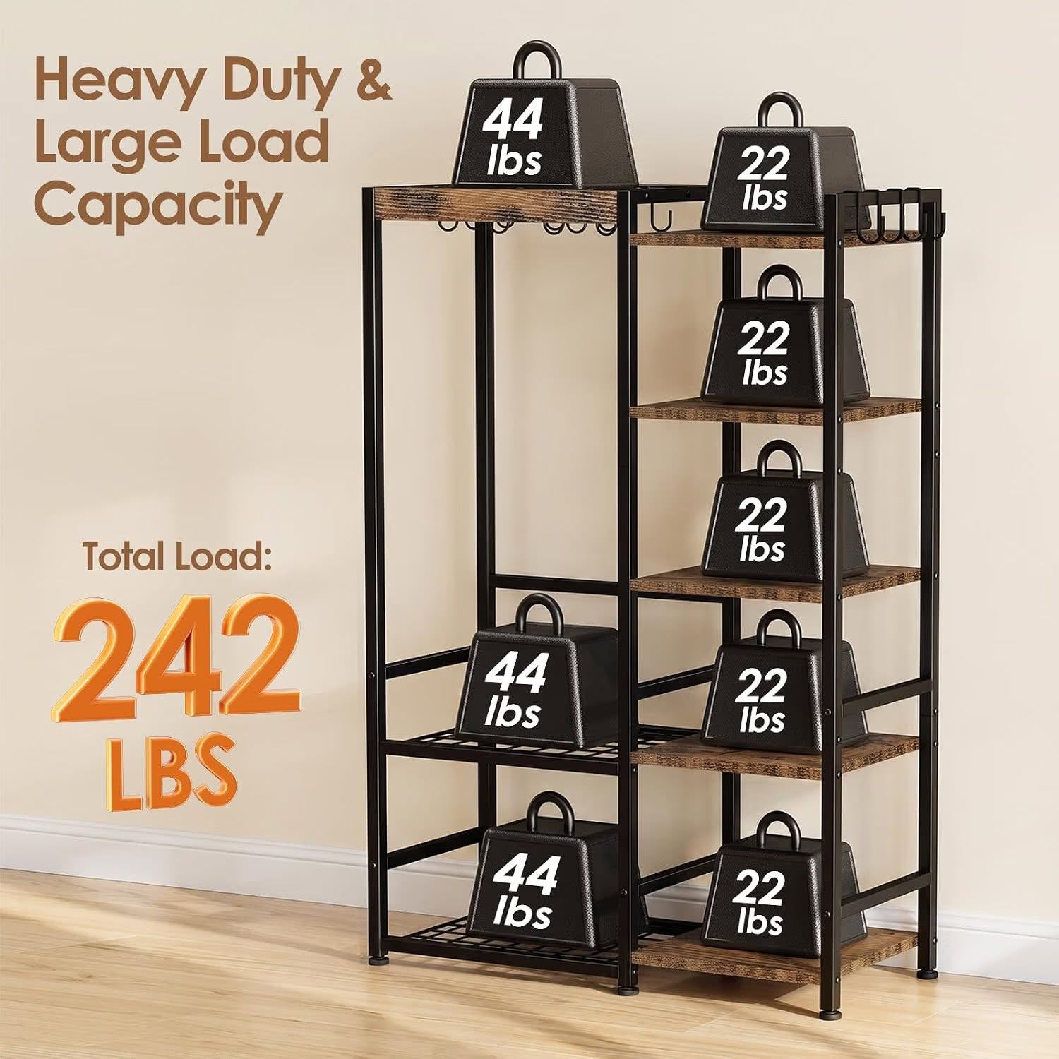 5 Tier Cast Iron Pot Rack Pan Organizer Cookware Storage Shelf - photo 5