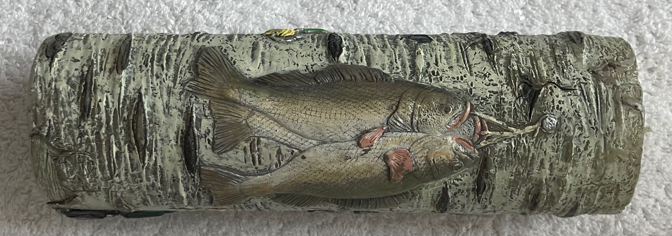 Vintage Rustic Fishing Birch Bark Pillar Candle - photo 3