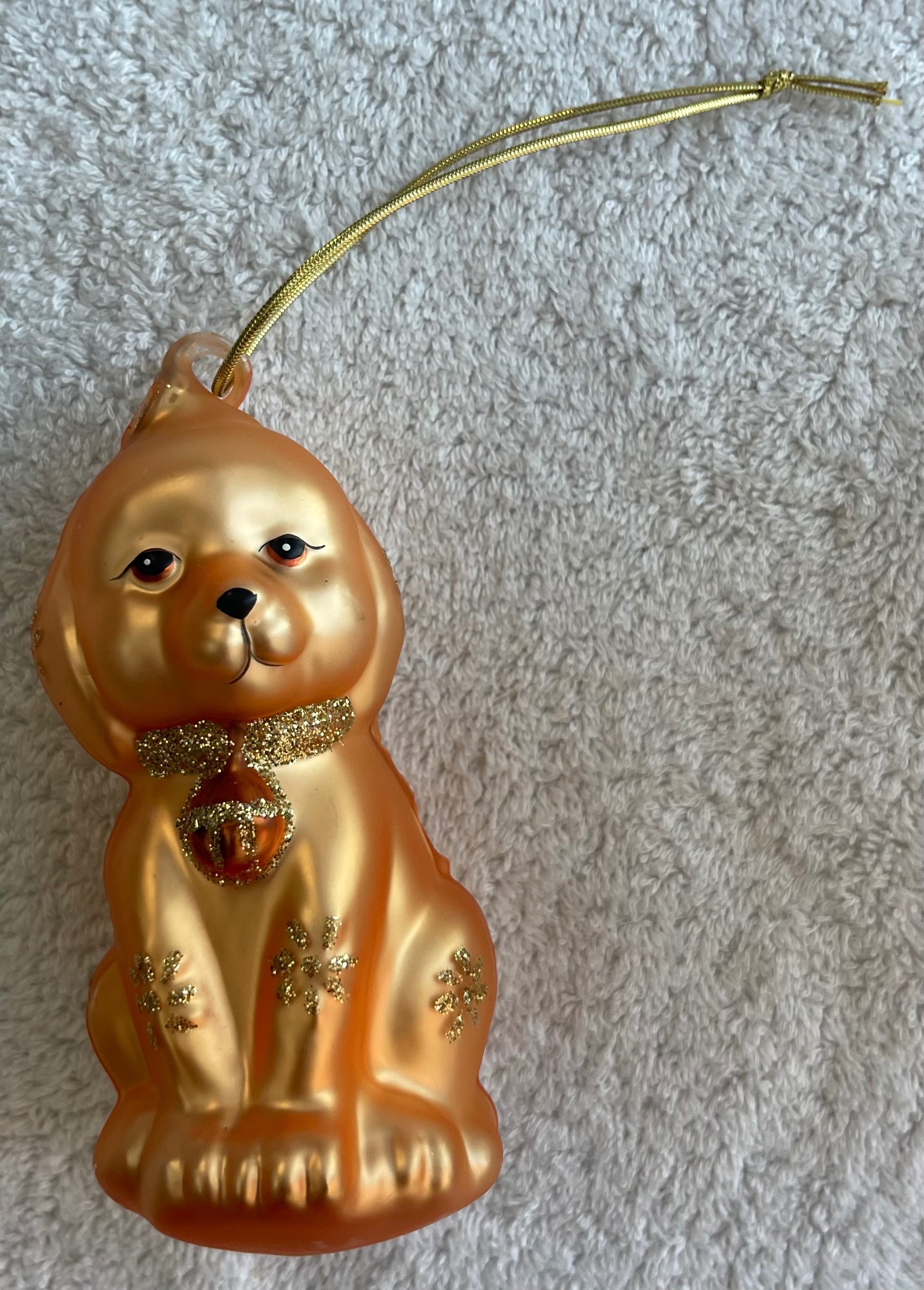 Vintage 1998 Hand-Blown Glass Dog Ornament