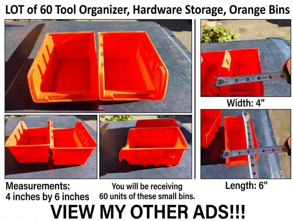 LOT of 60 Tool Organizer, Hardware Storage