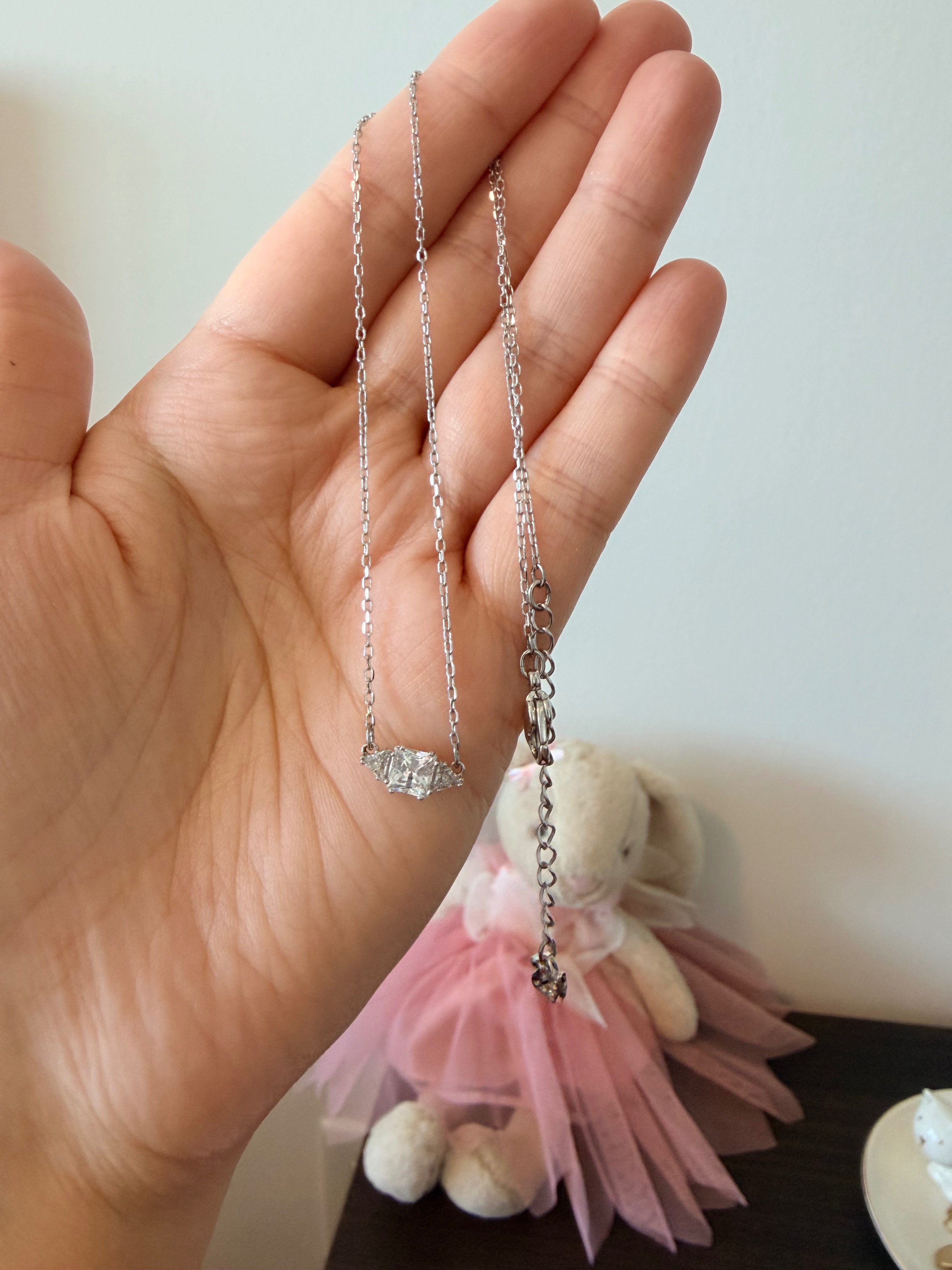 Swarovski Three Stone Crystal Pendant Necklace - photo 3