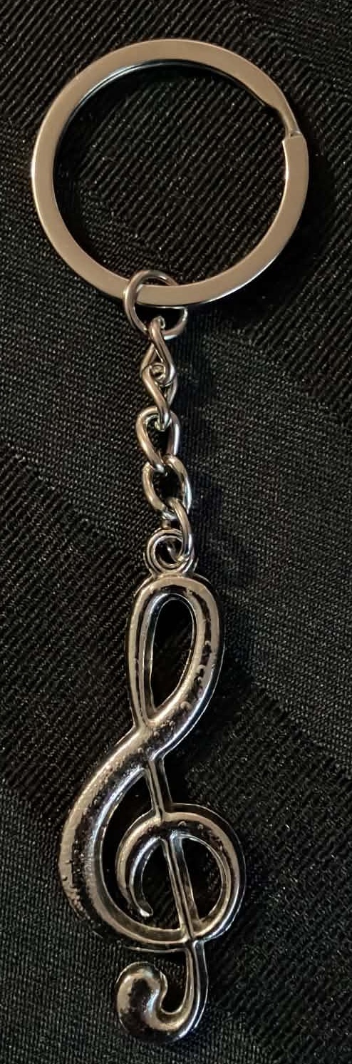 Music Note Pendant Keyring Treble Clef (New)