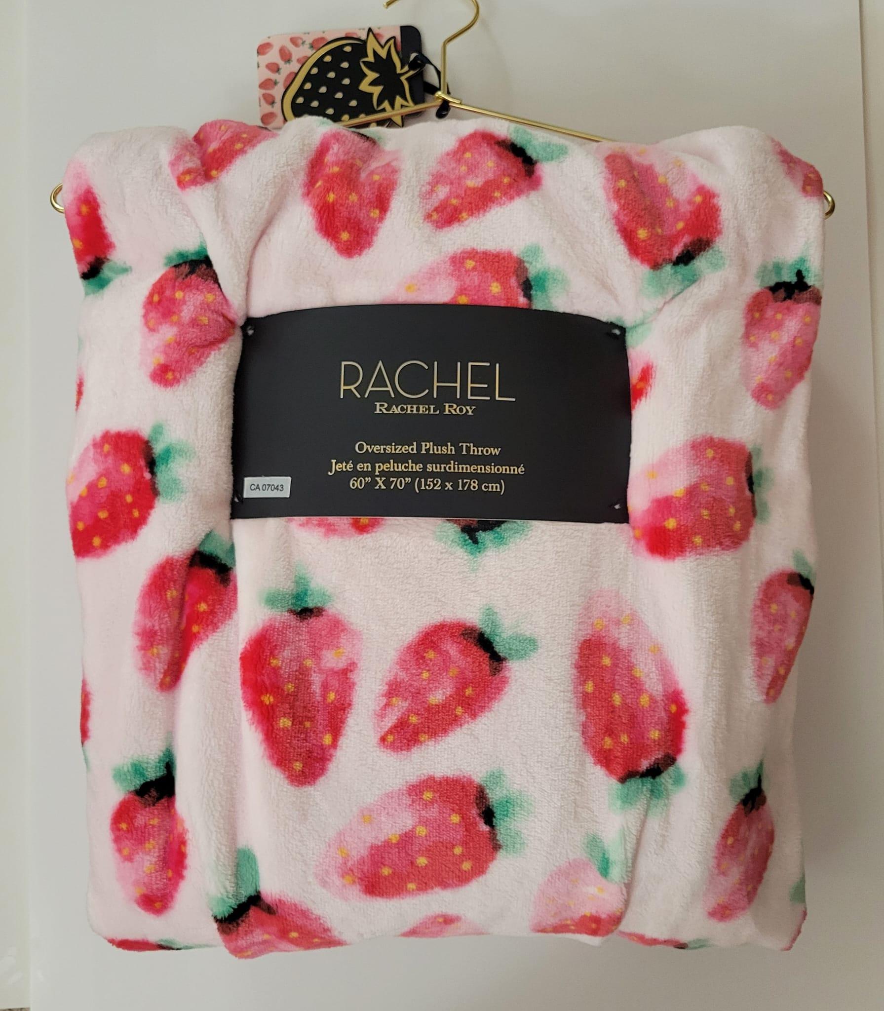 Throw Blanket Pink Strawberry Plush Rachel Roy - photo 3