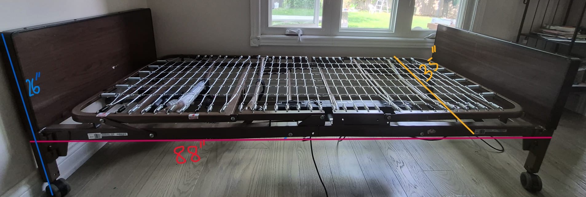 Semi Electric Ultra Light Plus Bed Half-Rail Size/No Mattress