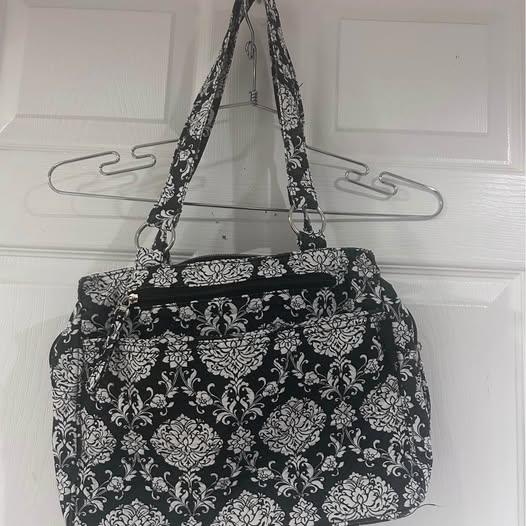 Waverly Inspirations black and white floral handbag
