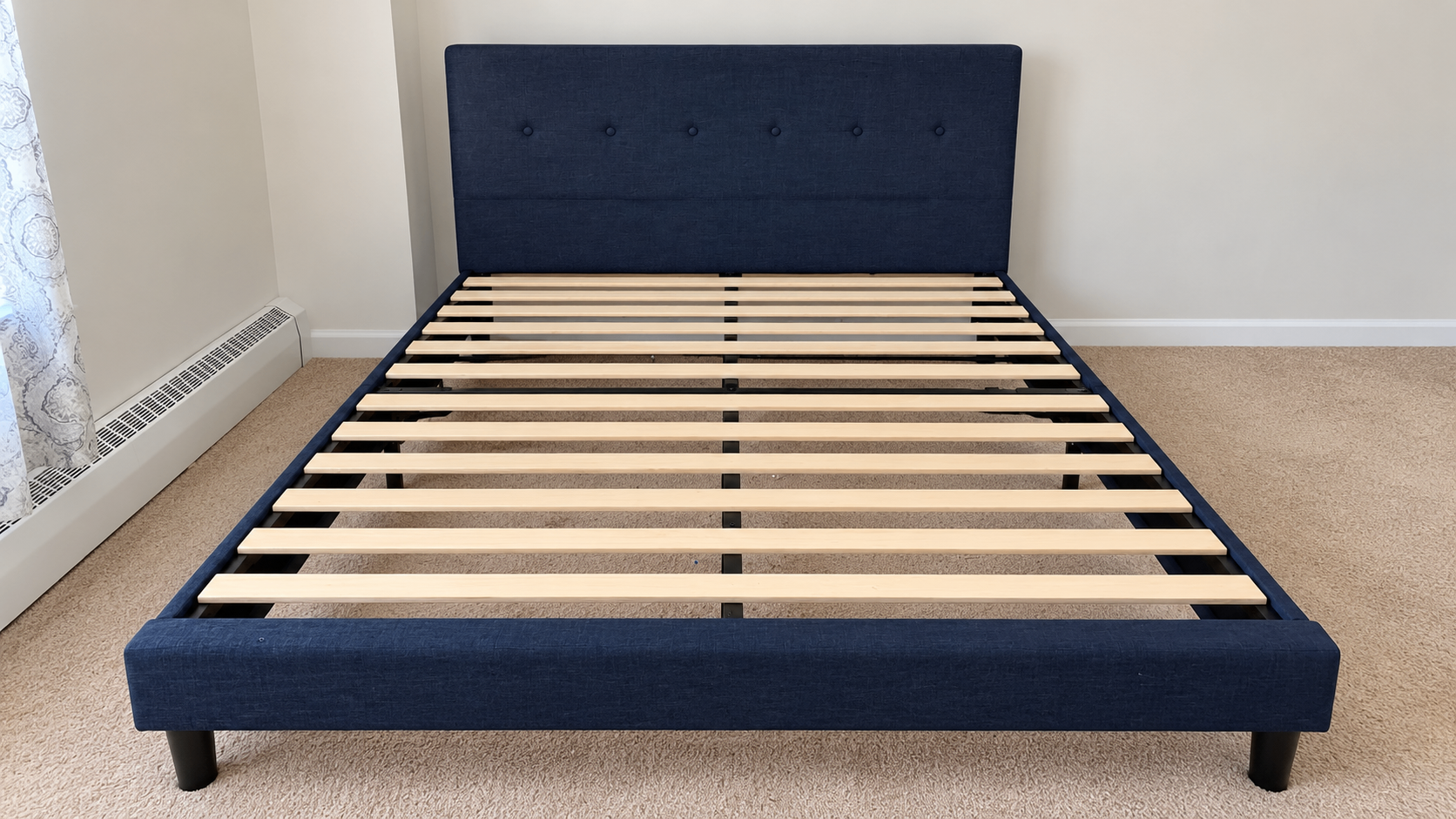 Zinus Upholstered King Bed Frame + BedStory 12" Foam Mattress - photo 4