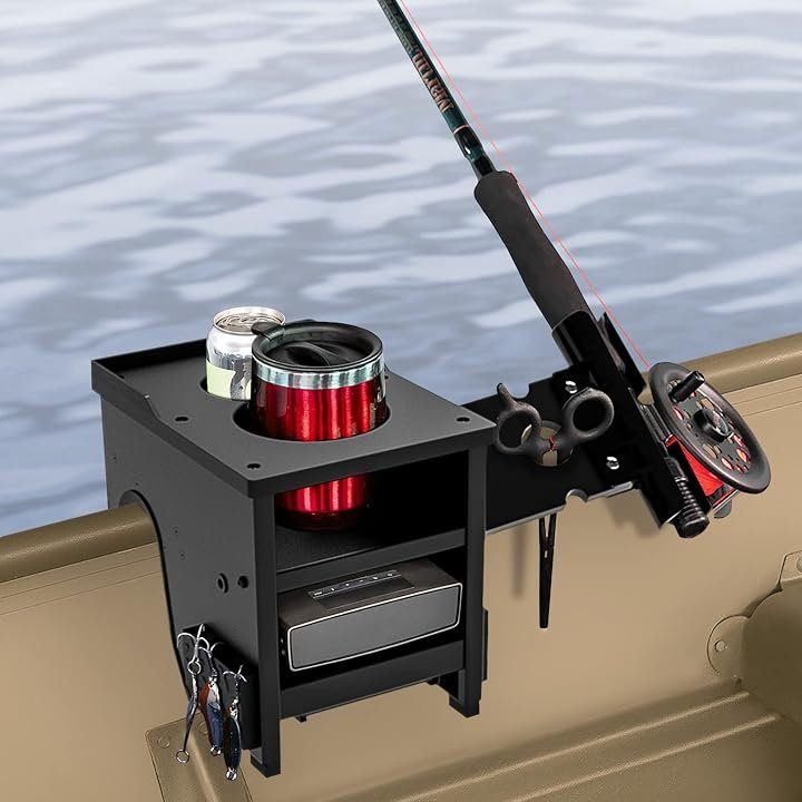 Boat-Tote Mini Jon Boat Fishing Rod & Tackle Organizer