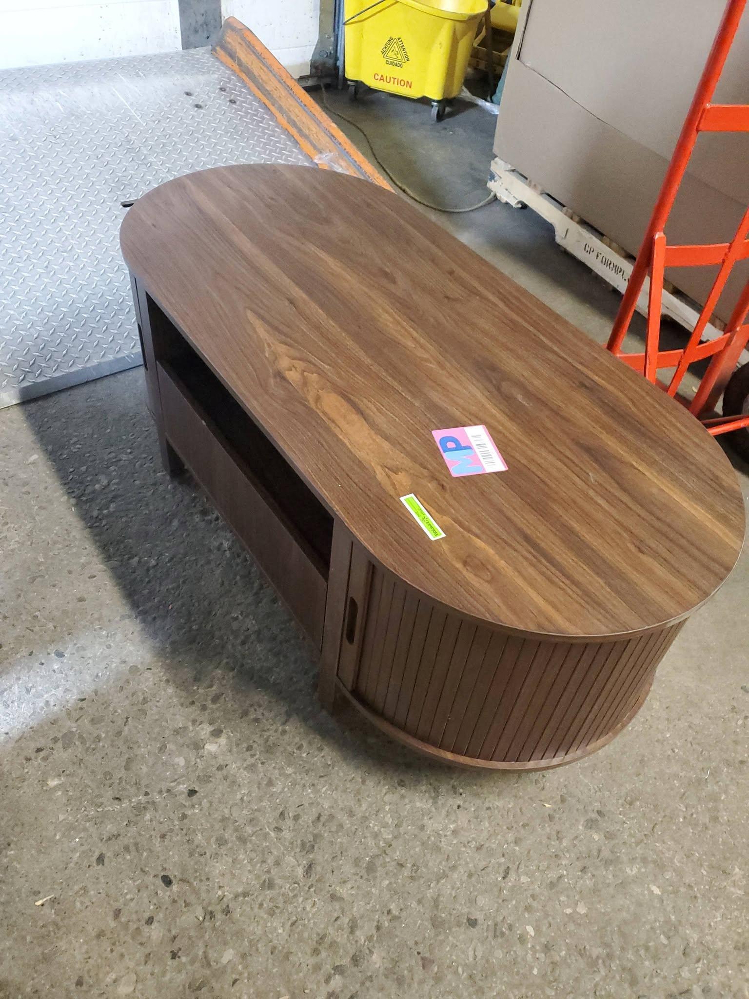 Coffee Table Sliding Door, Mid Century Modern Center Table - photo 3