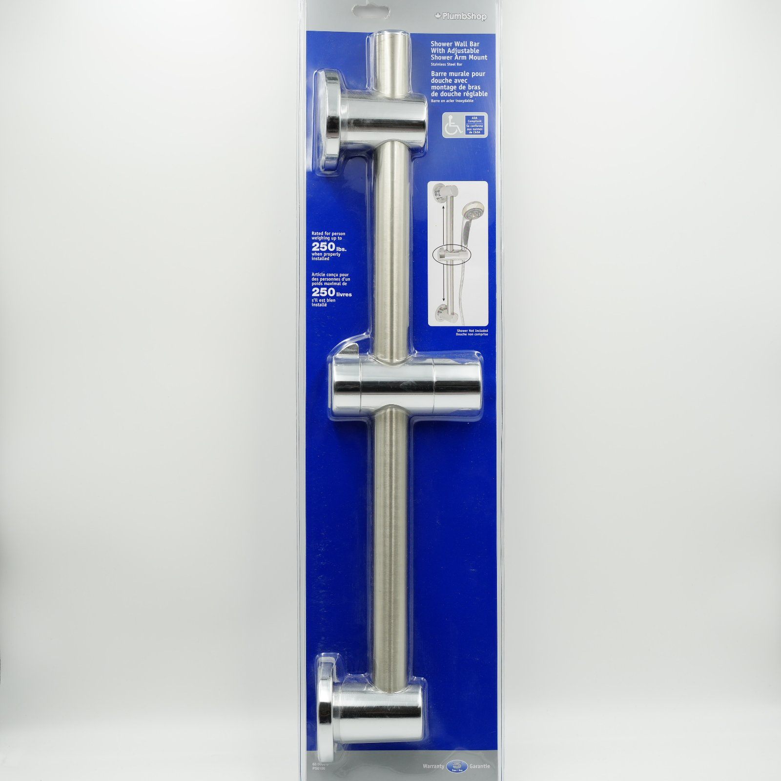 PlumbShop Shower Wall Bar Adjustable Shower Arm Mount NEW