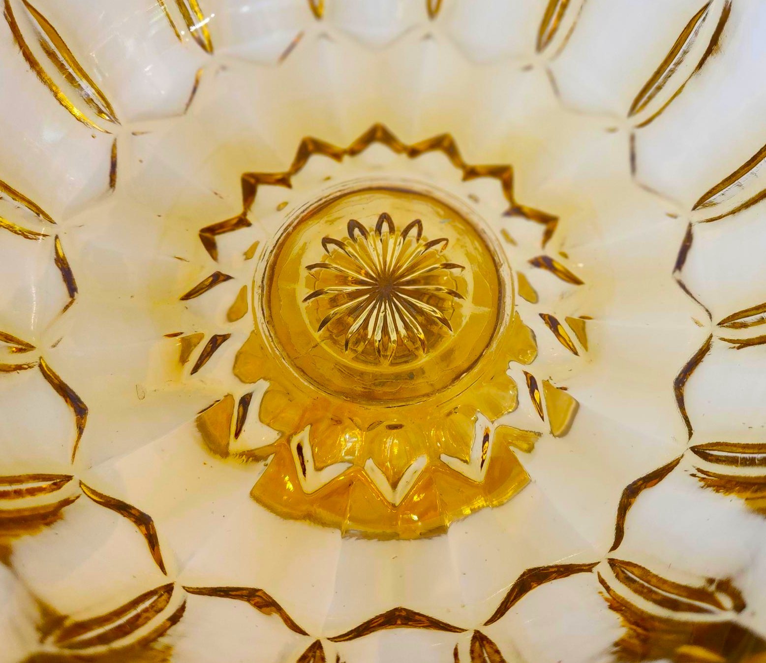 Vintage Anchor Hocking Fairfield Amber Glass Footed Compote Bowl - photo 4