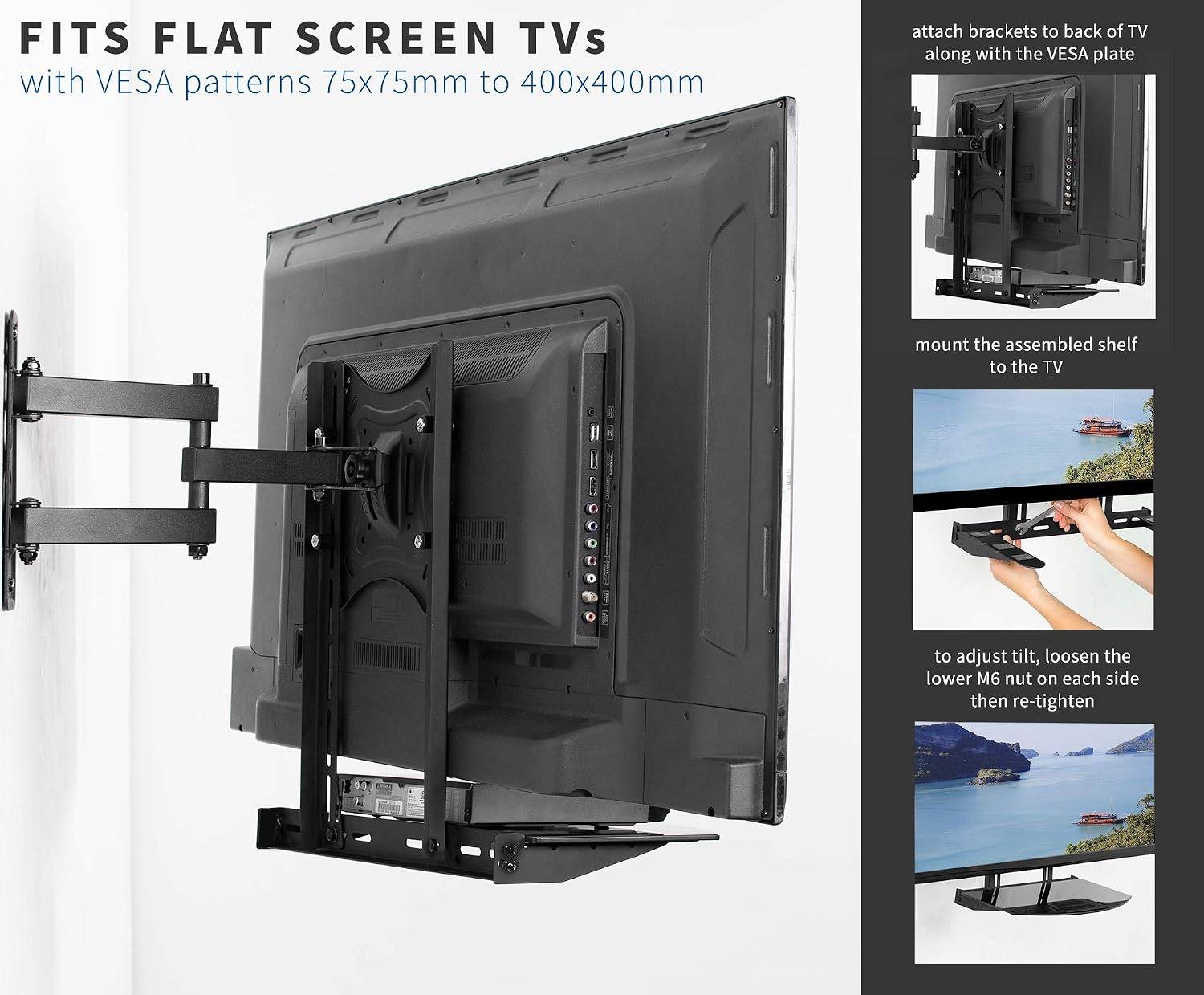 New VIVO Under Above VESA Back of TV Wall Mount Shelving Bracket - photo 5