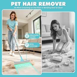 Carpet Rake for Pet Hair Removal Tool, 6 in 1 Pet Hair Remover - photo 4