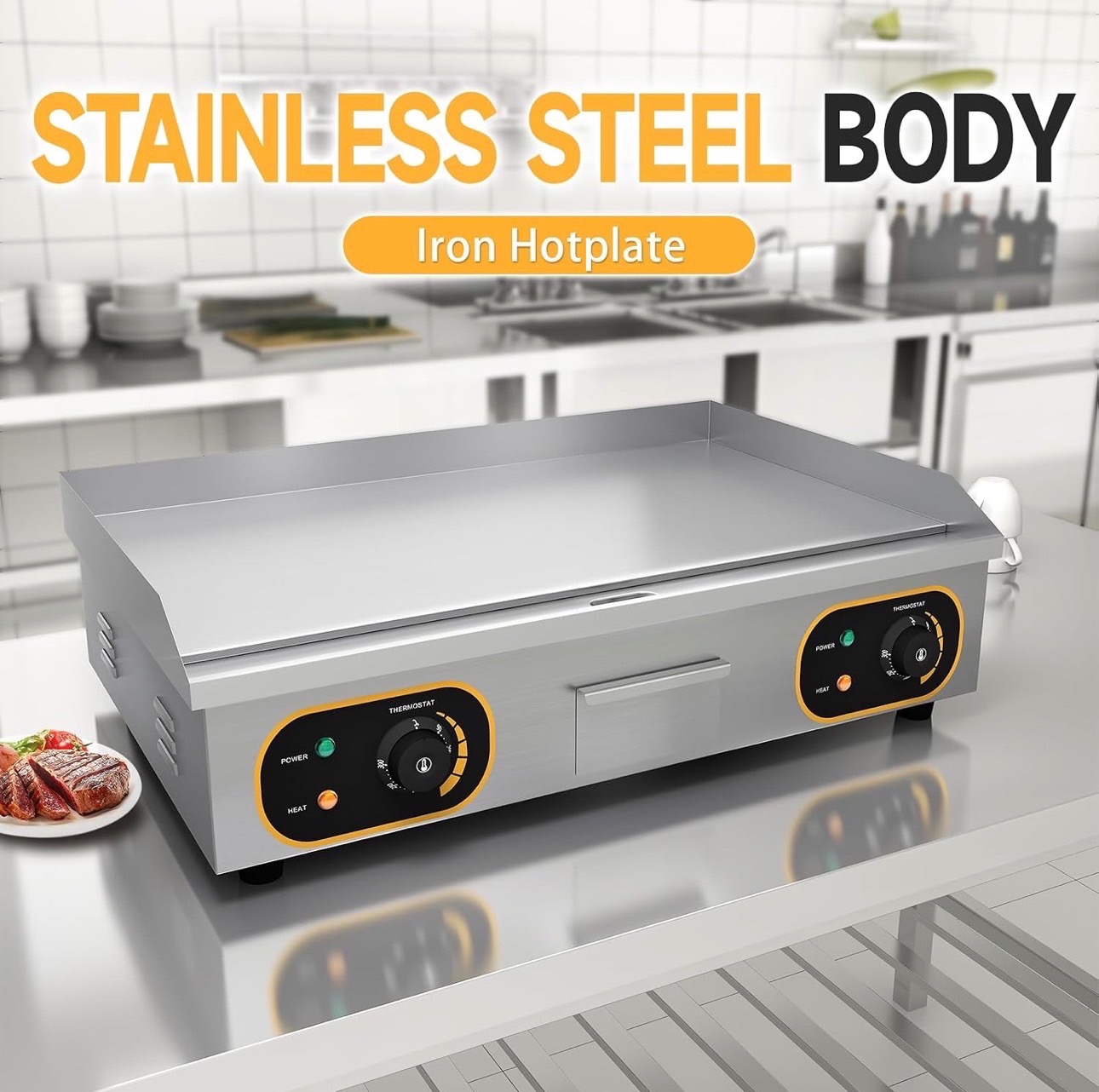 Commercial Electric Griddle Hotplate 29" Stainless Steel - photo 4