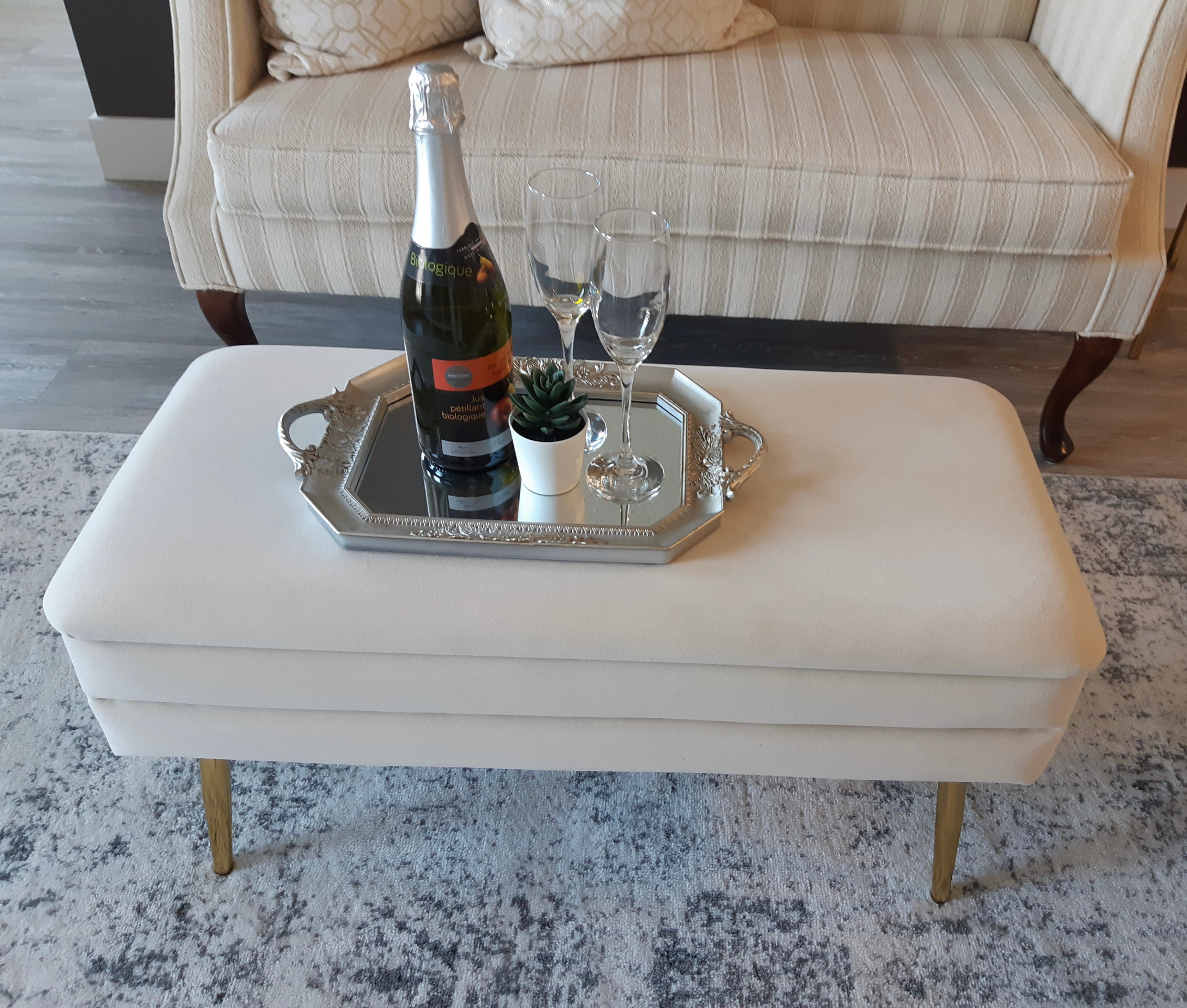 Upholstered Storage Ottoman/coffee Table $120