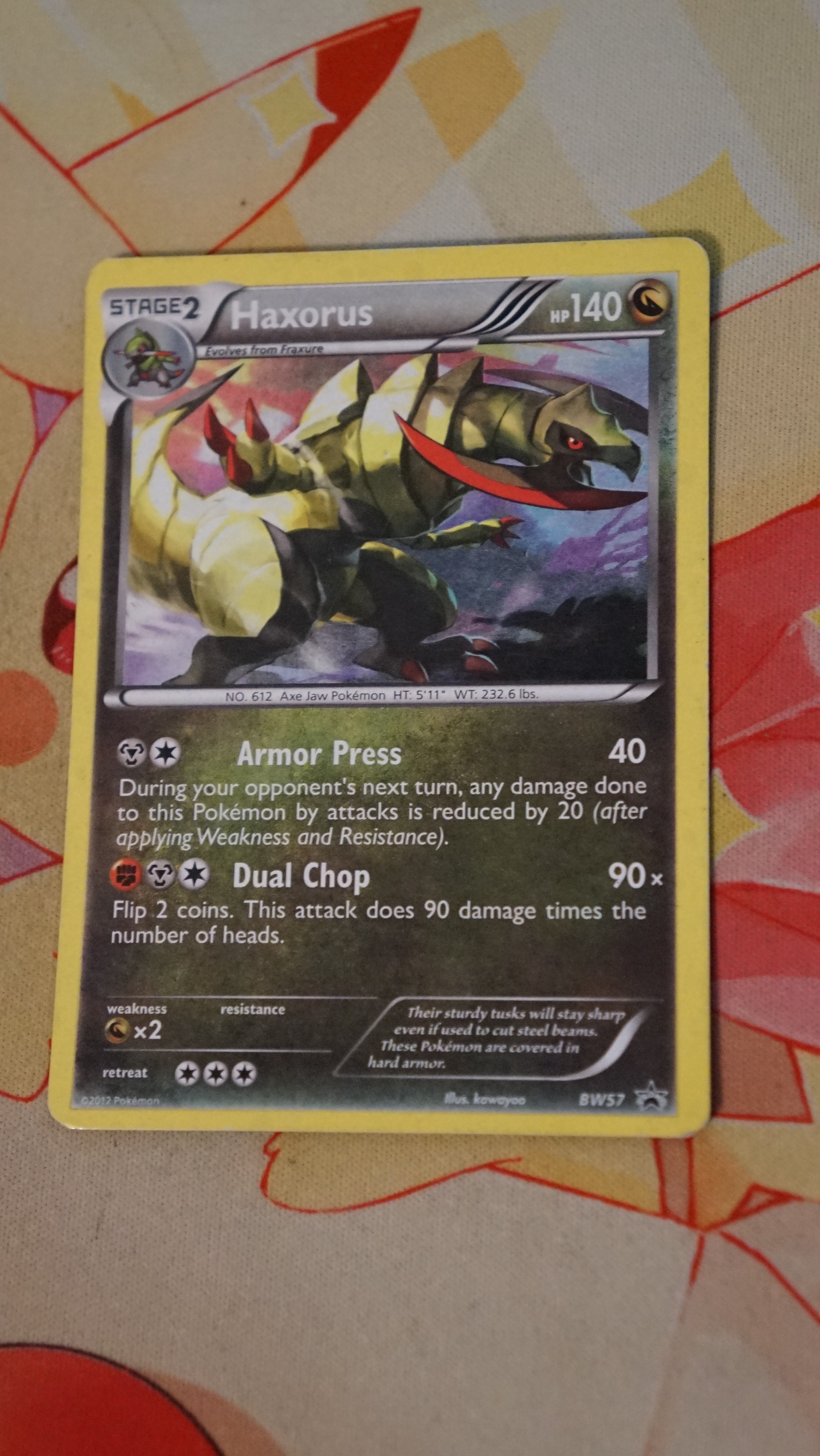 Pokemon Haxorus BW57 BW Promo Holo LP - photo 3