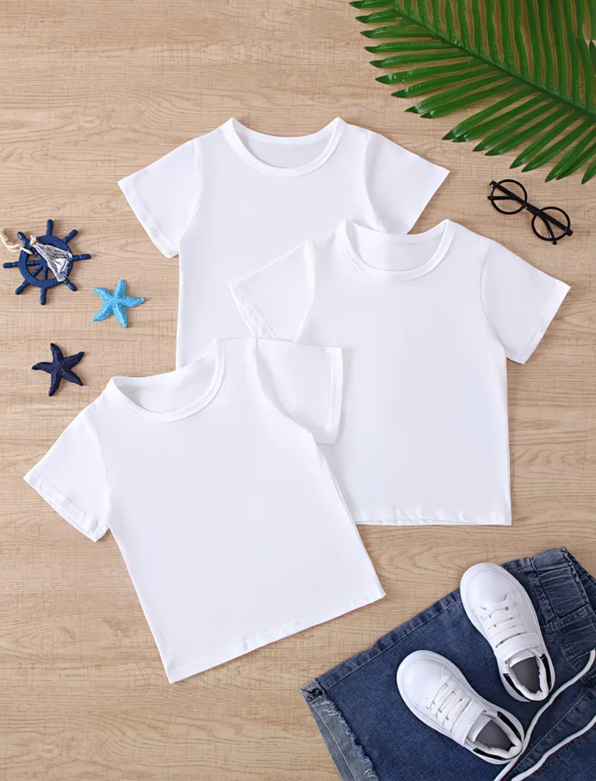 White 100% Cotton T-Shirt Size 130 boy girl for Tie Dye Crafts - photo 3
