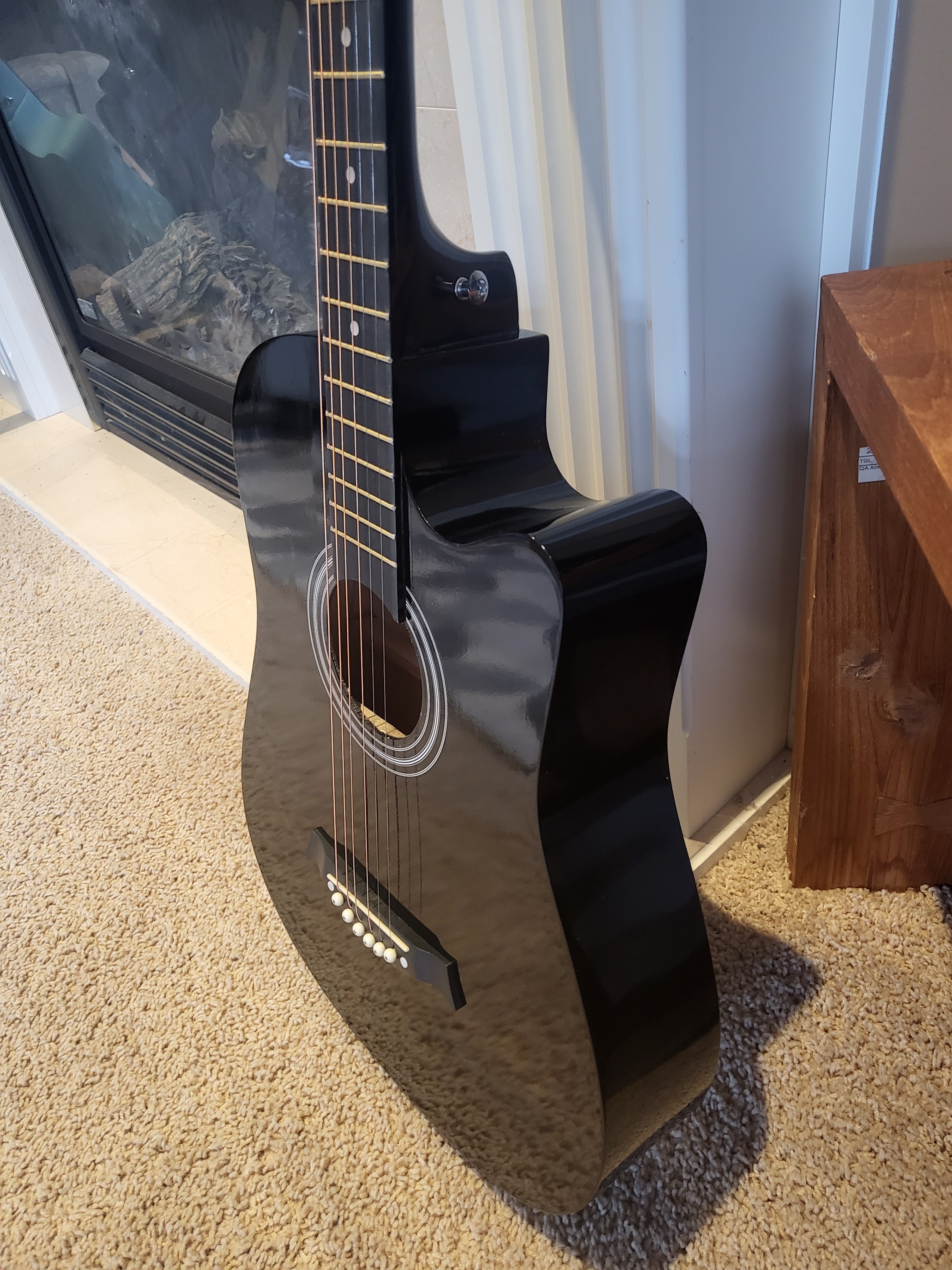38" Black Acoustic Guitar – Sleek Design, Great Sound Brand New - photo 3