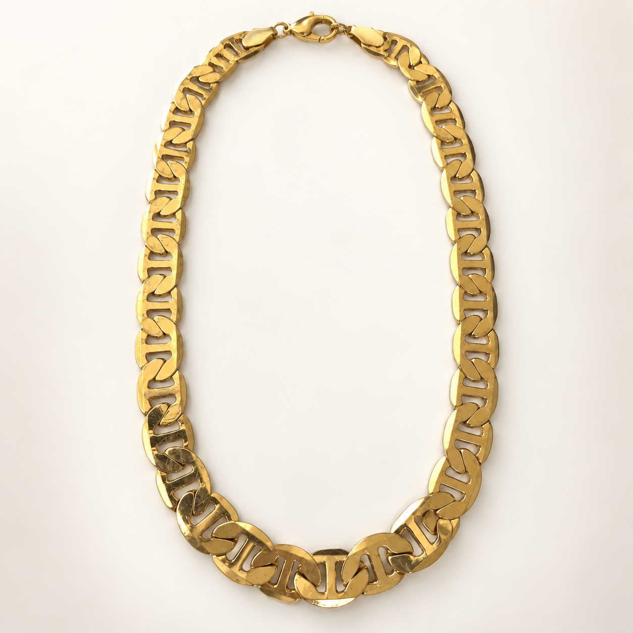 24K Gold Gucci Link Chain-21" heavy jeweler's bronze core
