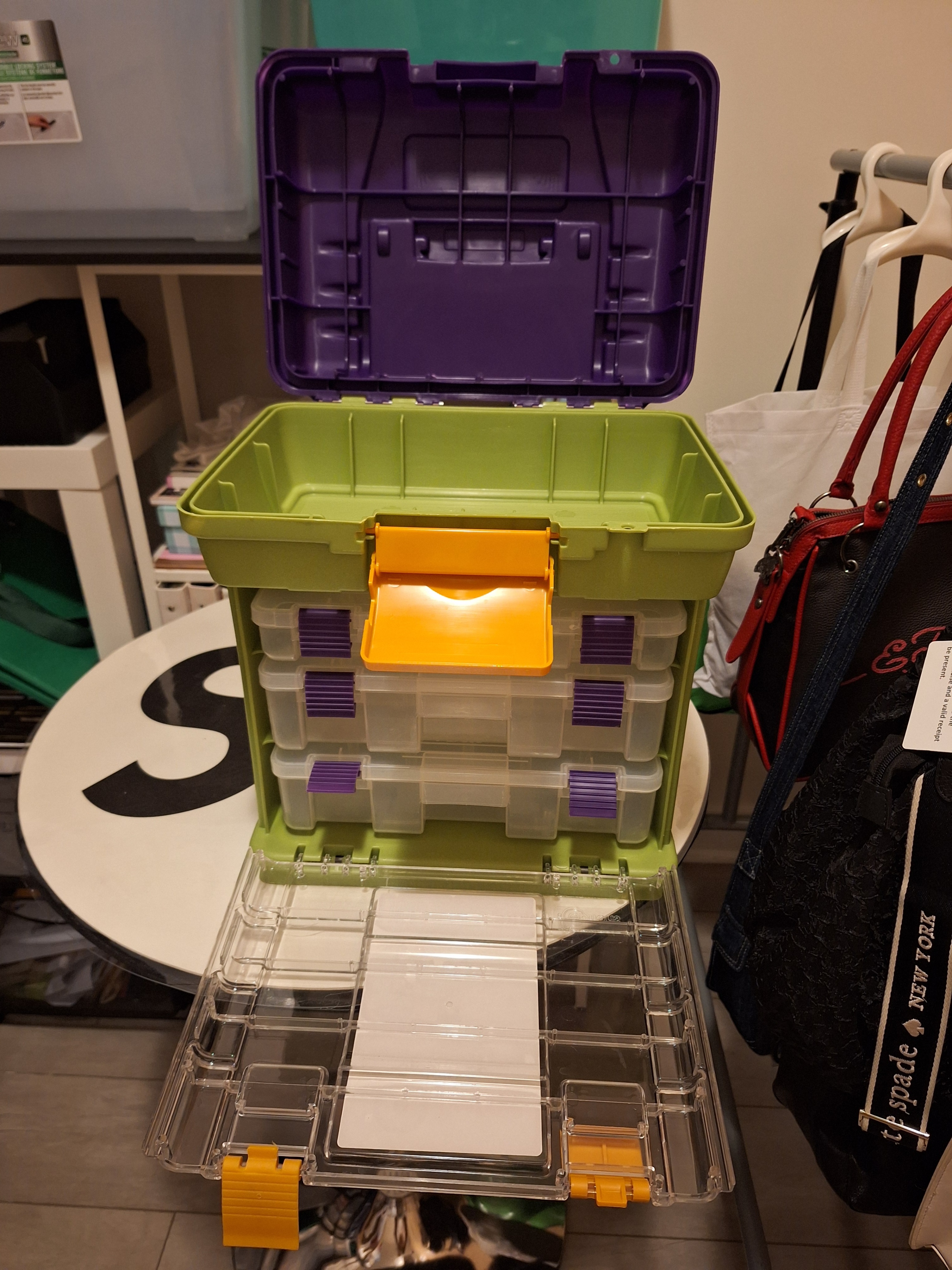 CREATIVE OPTIONS Green Purple Craft Organizer Case Large