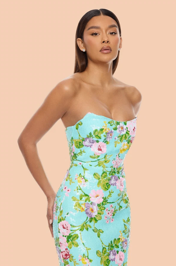 Nova Luxe Strapless Sequin Midi Dress *Brand New With Tags* - photo 2