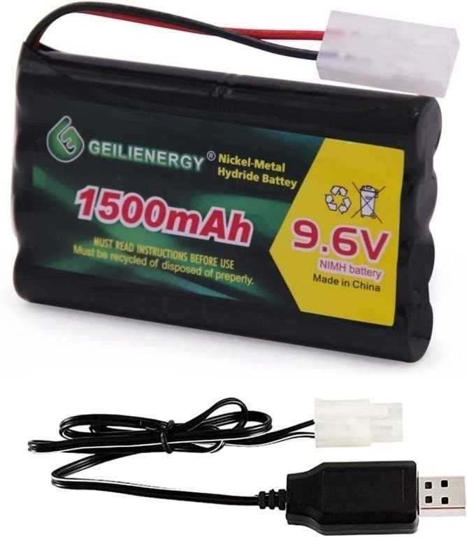 New 9.6V 1500mAh NI-MH Rechargeable Battery Pack, RC Car Boat