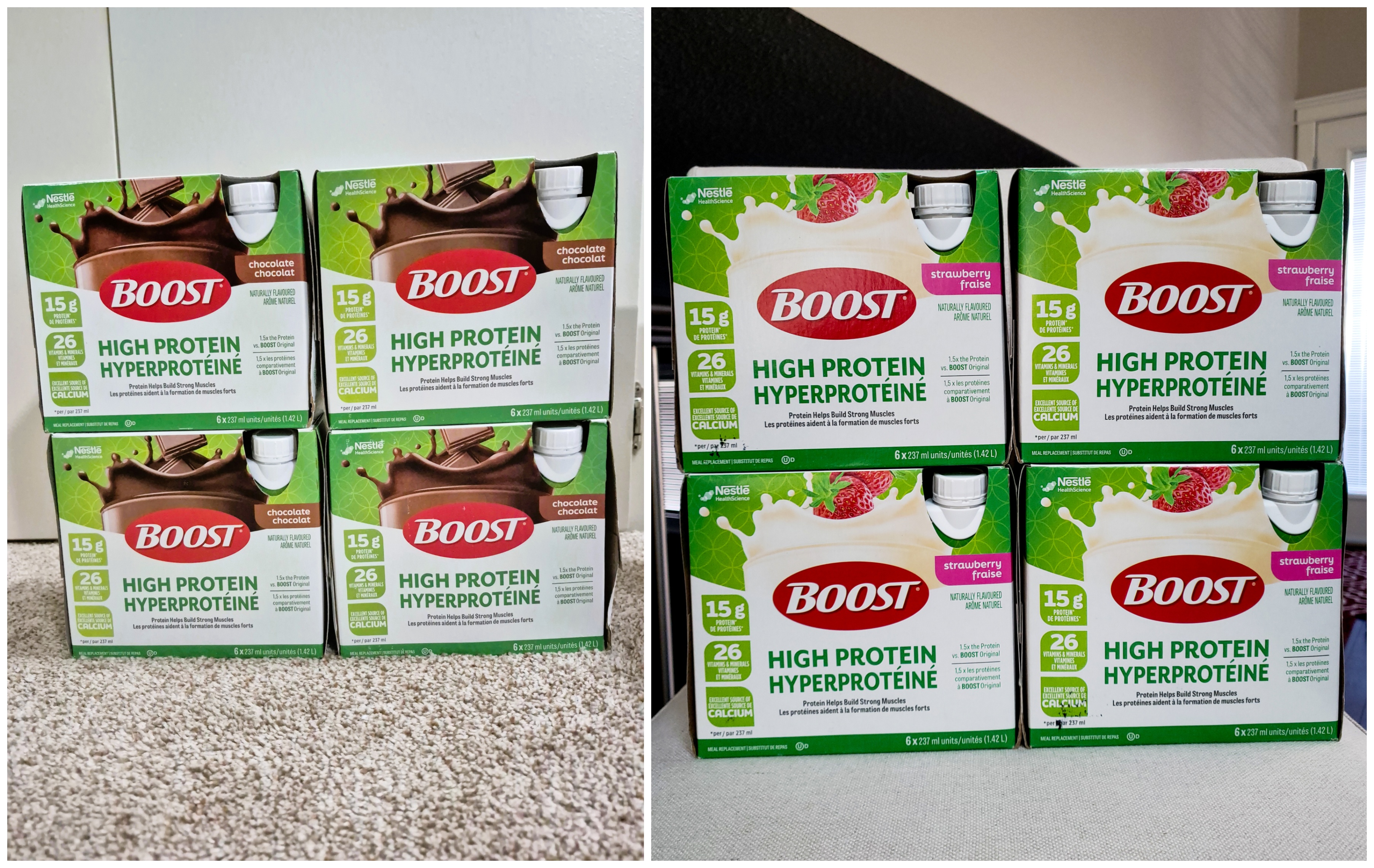 Sealed Boxes of BOOST High Protein Drinks - Strawberry Chocolate