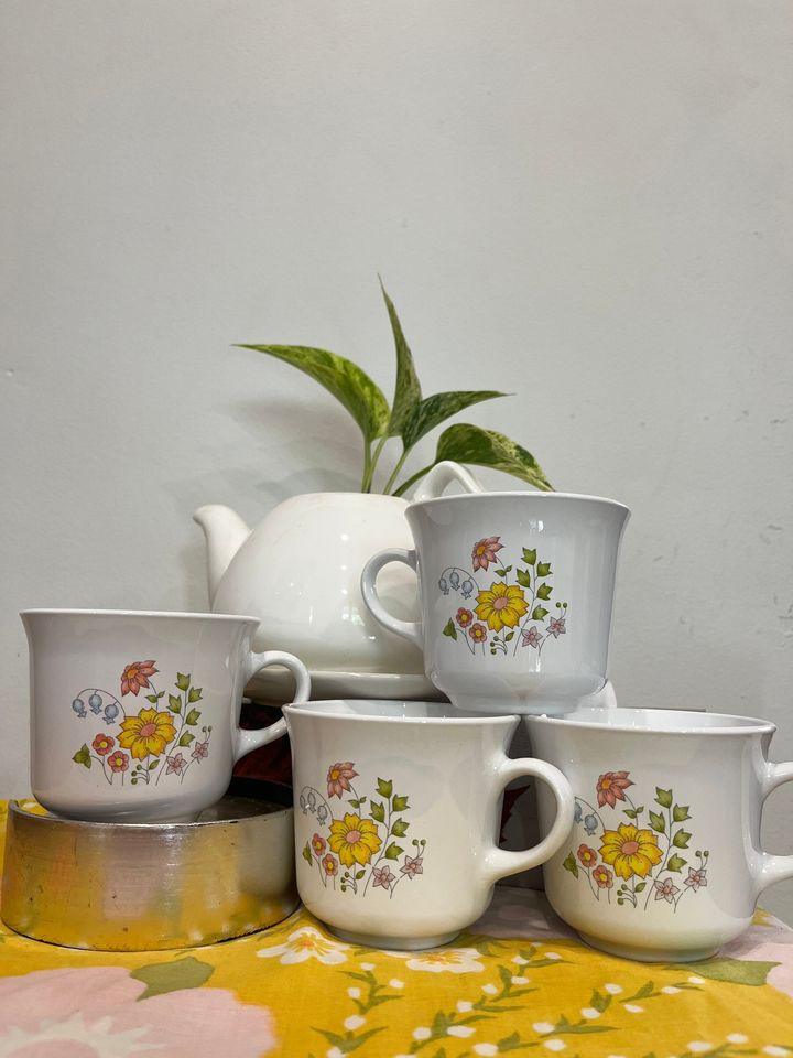 Corelle Corning Ware flower teacups x4 - photo 2